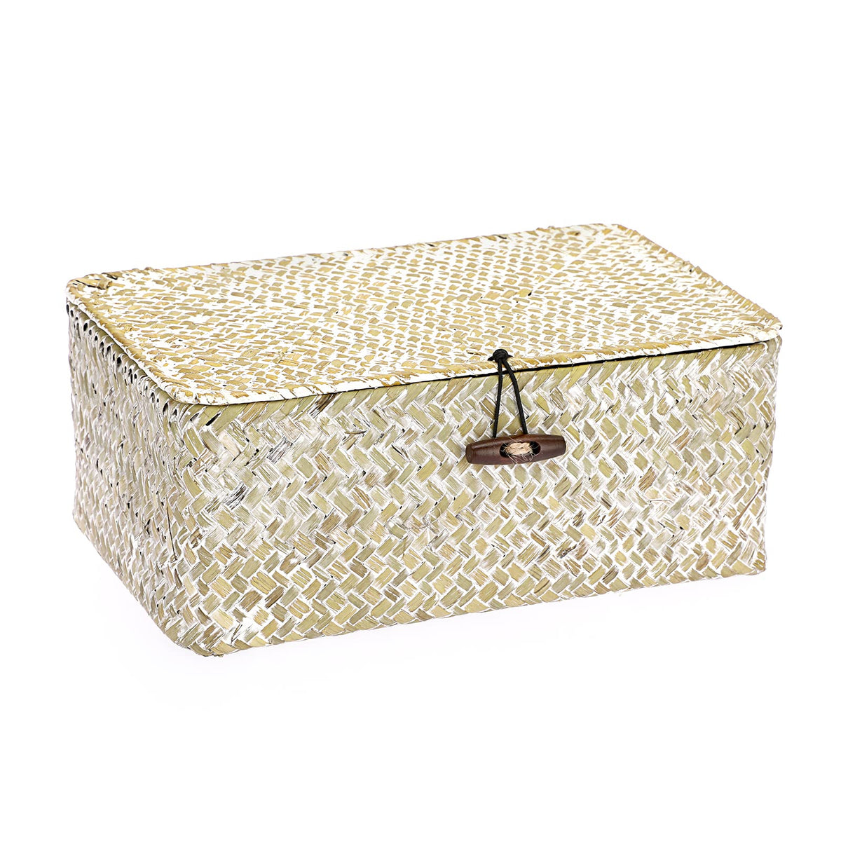 Hipiwe Wicker Shelf Baskets Bin with Lid Woven Storage Box, Coffee X-Large