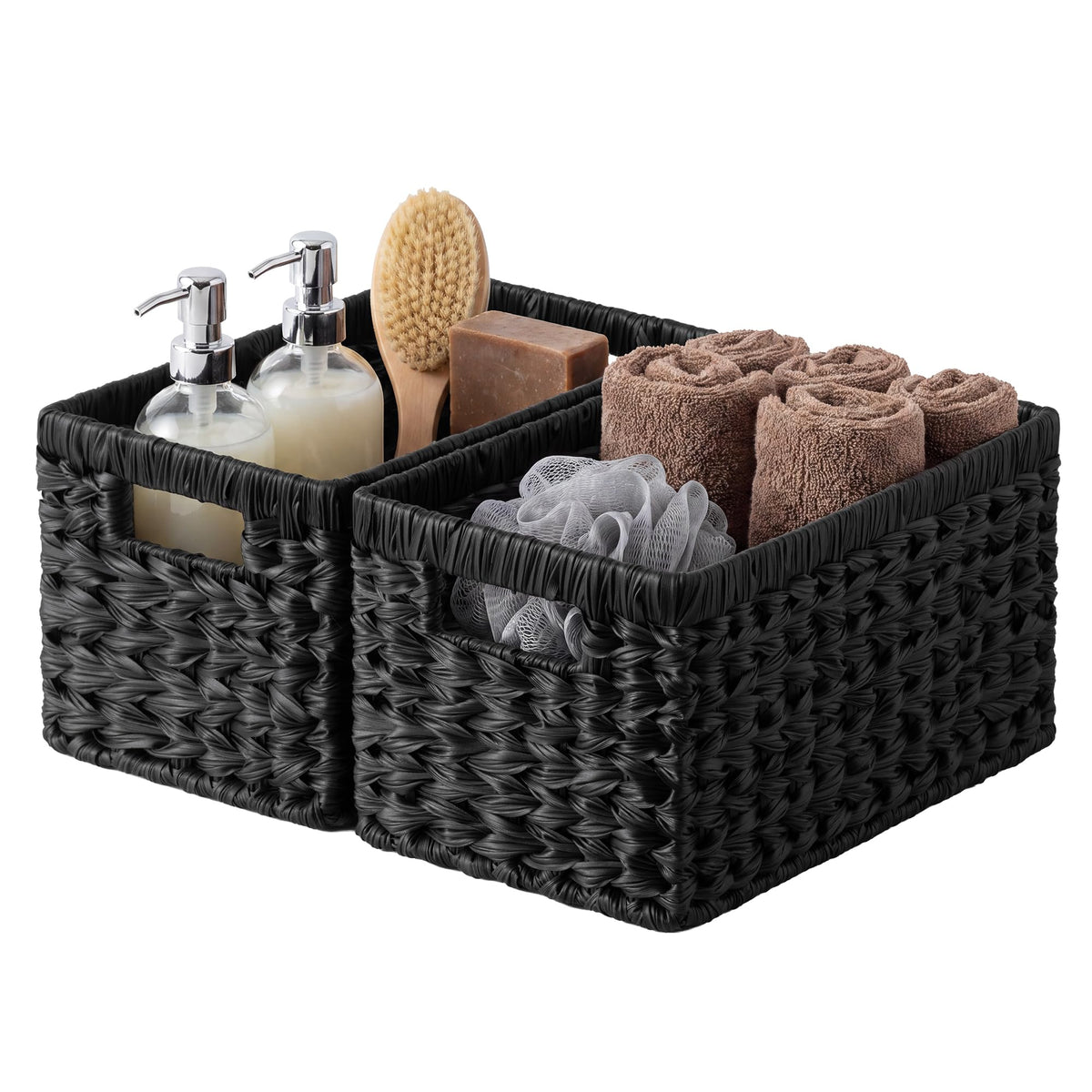 GRANNY SAYS Wicker Storage Baskets for Shelves, Hyacinth Baskets, 2-Pack