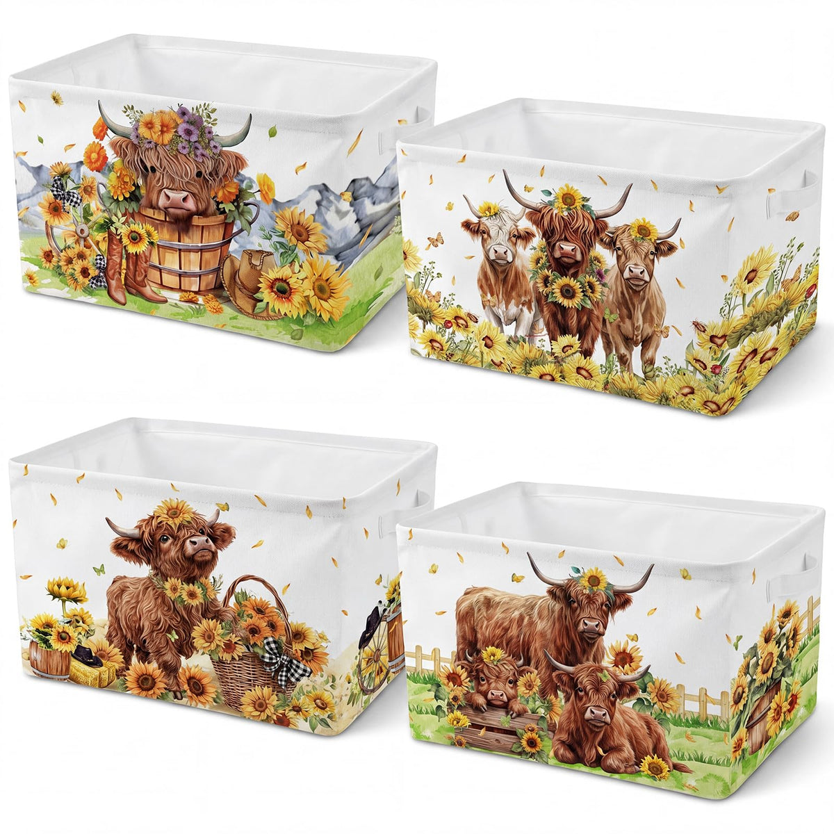 4 Pcs Halloween Storage Basket for Gifts Large Spooky Skeleton Storage Bins with Handles 15 x 10 x 8 Fabric Laundry Baskets Halloween Skull Collapsible Organizer Boxes for Home Cloth Toys Book