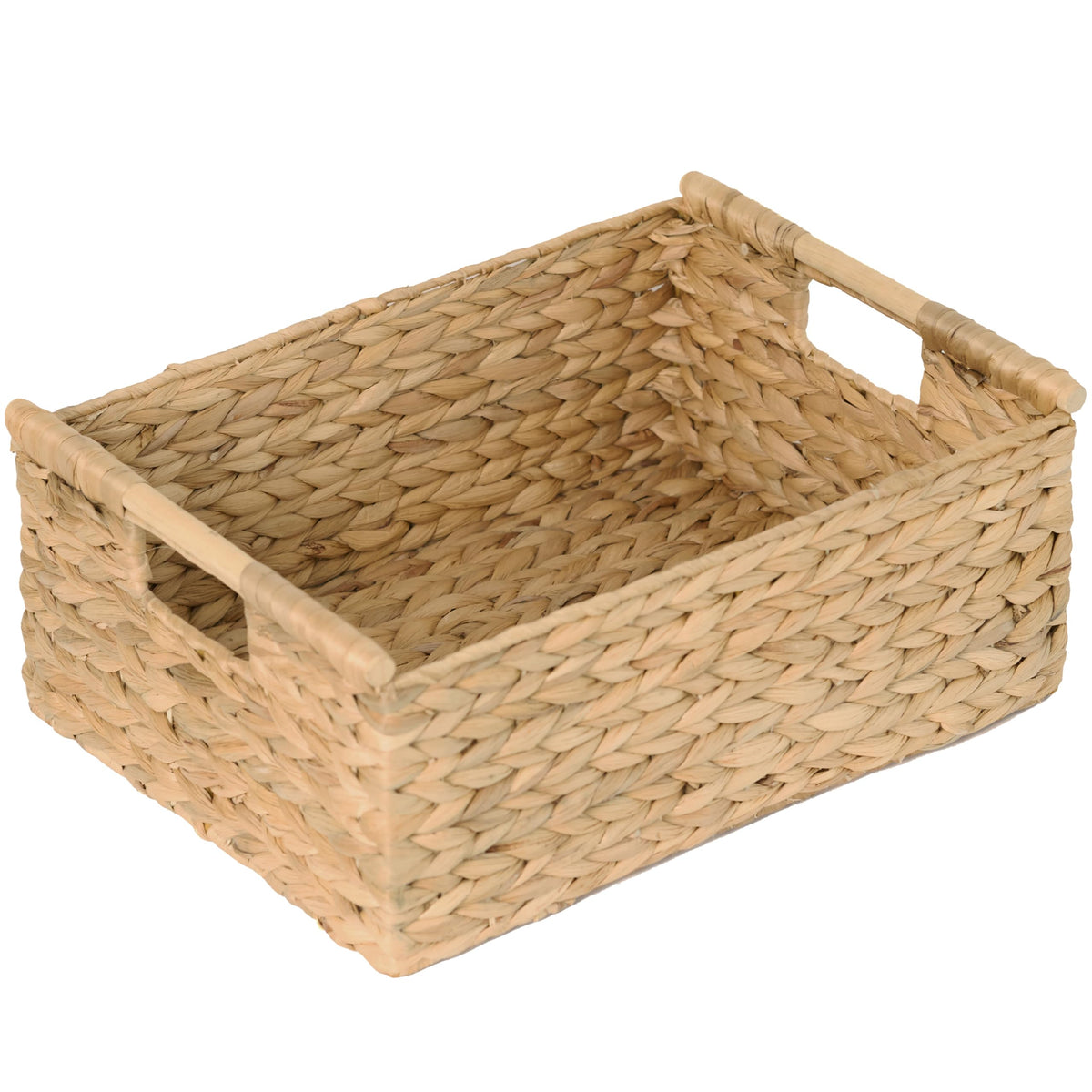 VATIMA Seagrass Baskets with Wooden Handles, Set of 3 Decorative Natural Wicker Baskets for Kitchen