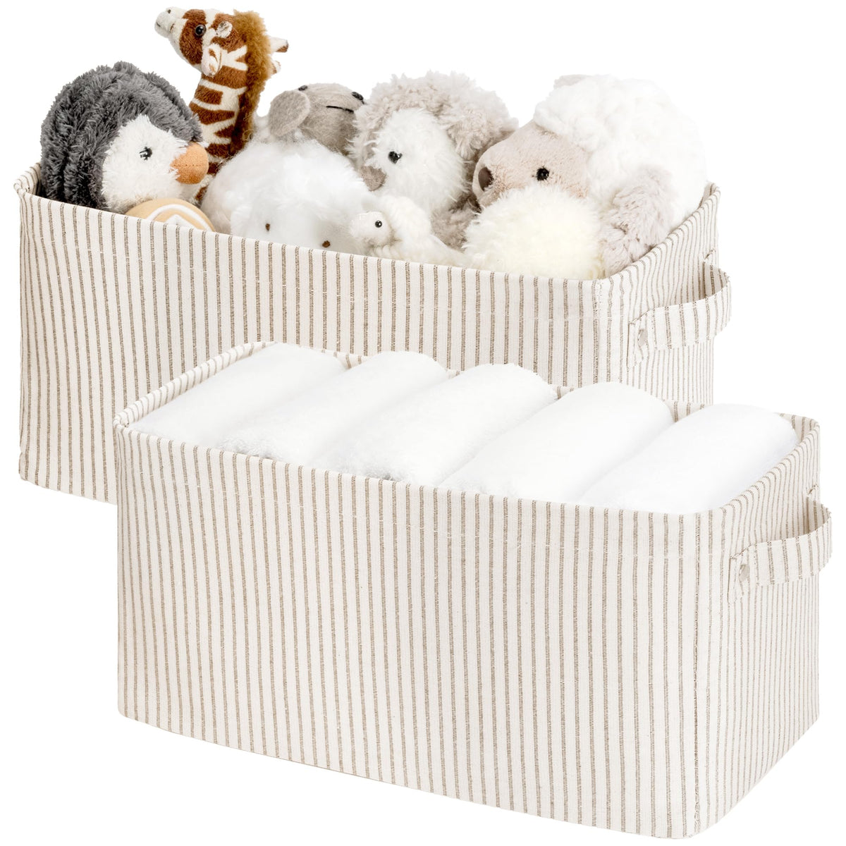 StorageWorks Narrow Storage Bins, Toilet Paper Storage, Natural, 2-Pack