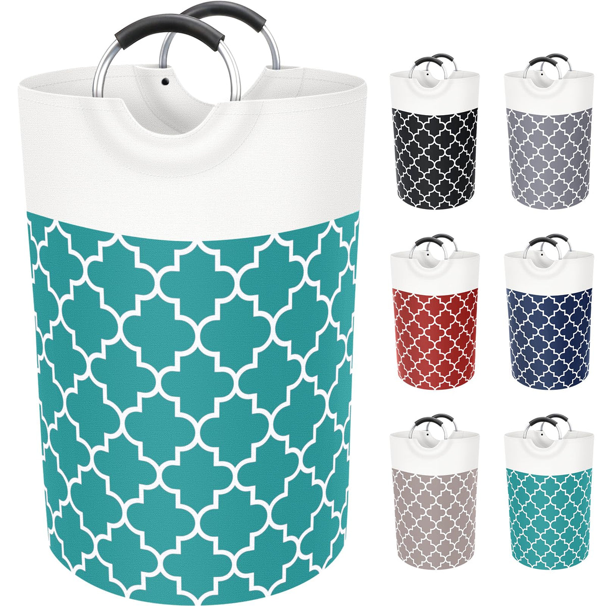 Fabspace Large Laundry Basket Laundry Hamper Bag Washing Bin Clothes Bag Collapsible Tall with Handles Waterproof Travel Bathroom College Essentials Storage for College Dorm, Family, 82L (Red)