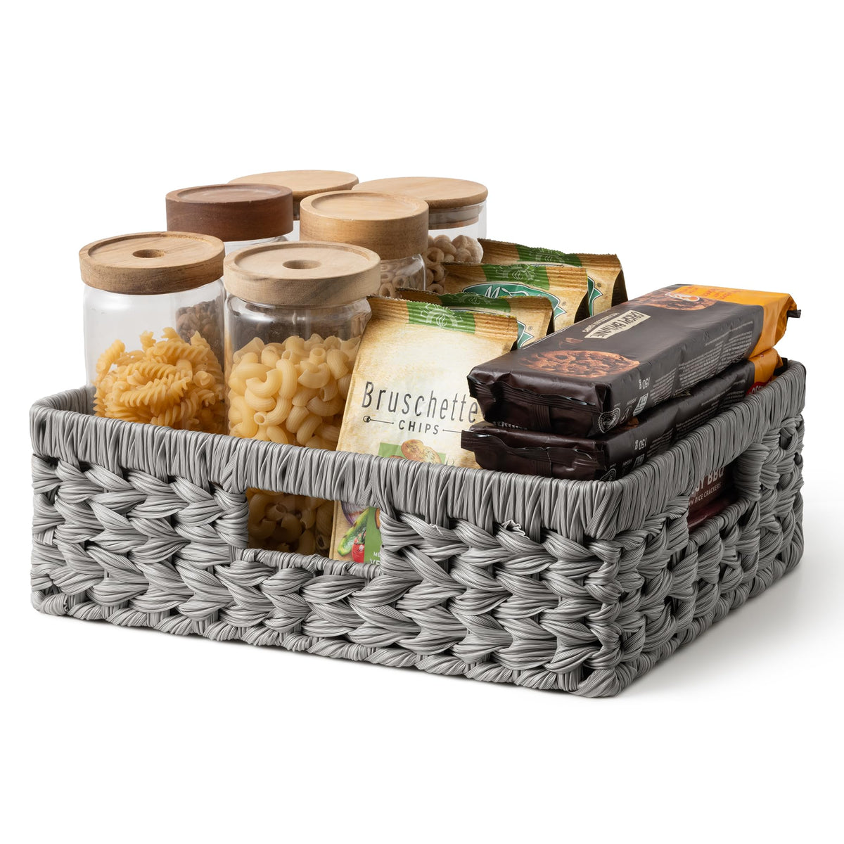 GRANNY SAYS Wicker Storage Baskets for Shelves, Hyacinth Baskets, 2-Pack