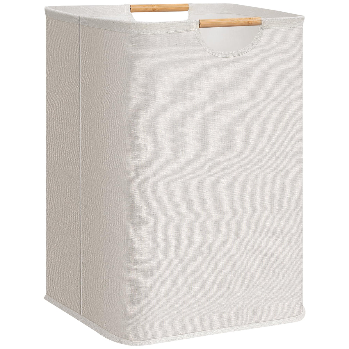 STORAGE MANIAC 1-Pack Collapsible Laundry Hamper with Bamboo Handles, Black