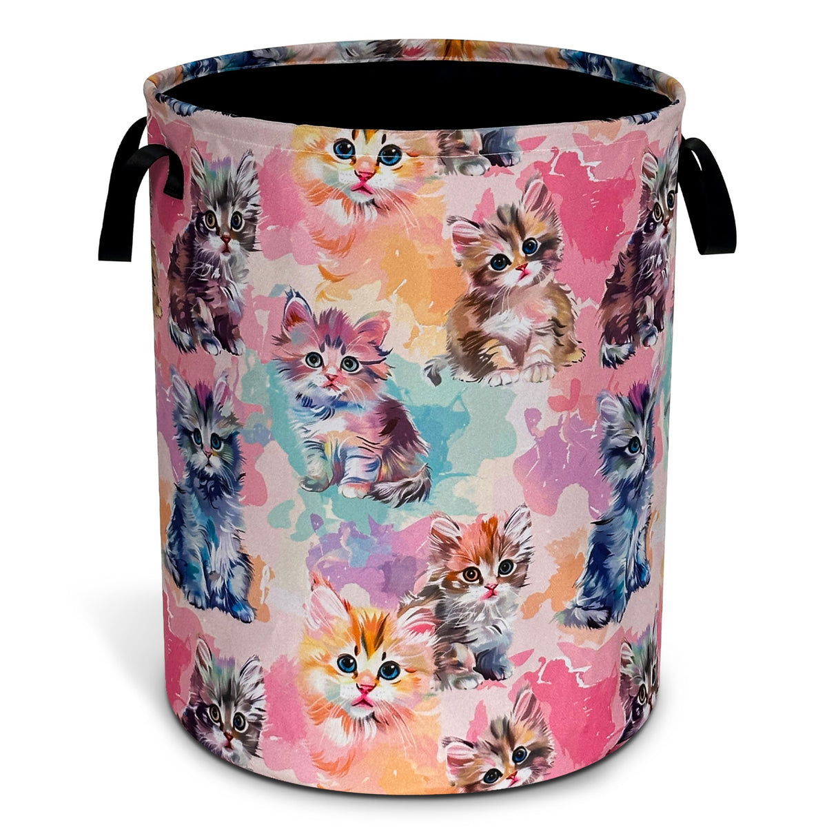 Colorful Butterflies Flowers Laundry Basket Oxford Cloth 18.9 x 16.5 Inch