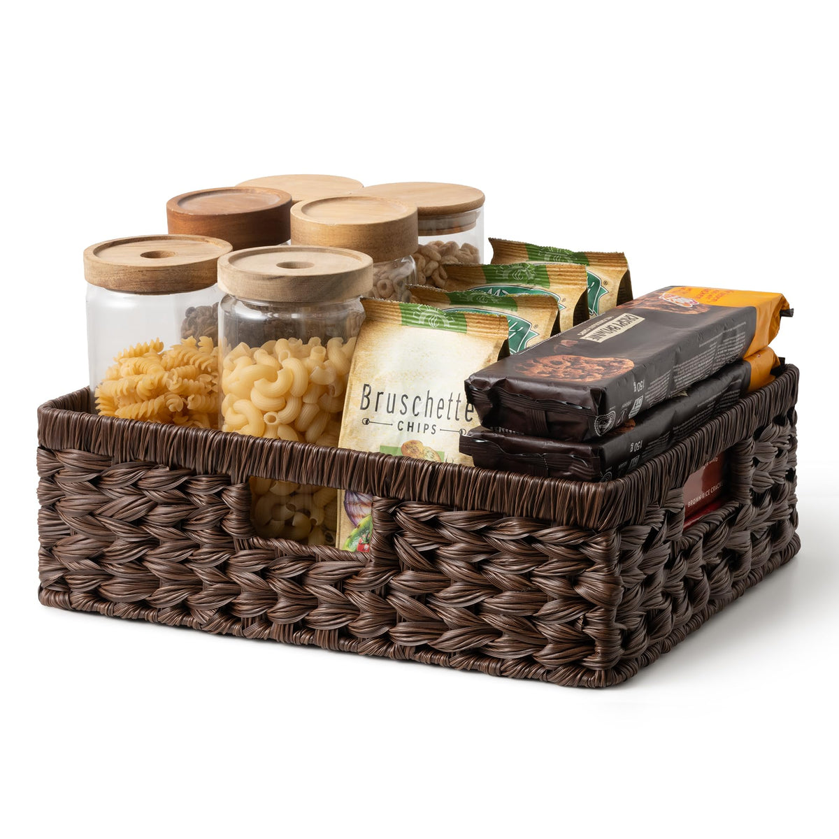 GRANNY SAYS Wicker Storage Baskets for Shelves, Hyacinth Baskets, 2-Pack
