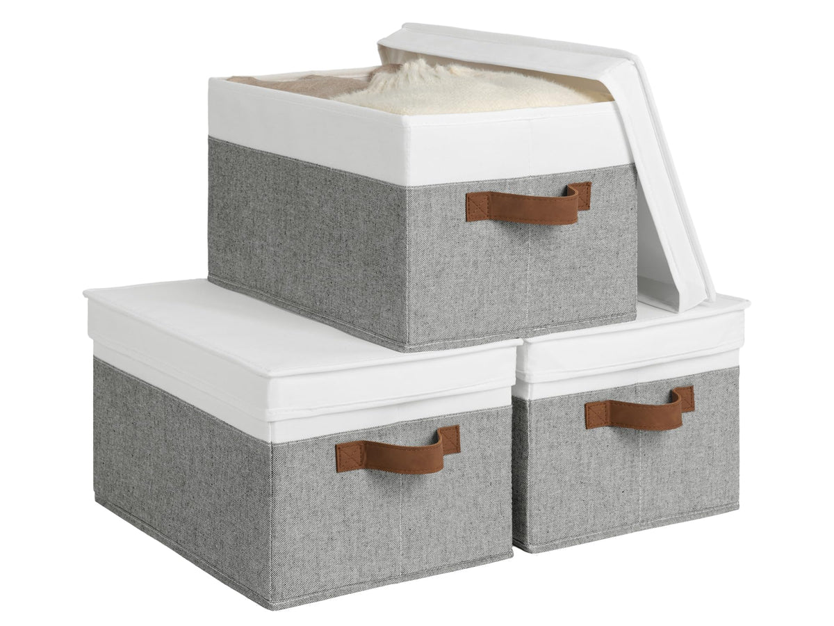 StorageWorks Closet Storage Bins, Fabric Storage Bins with Lids