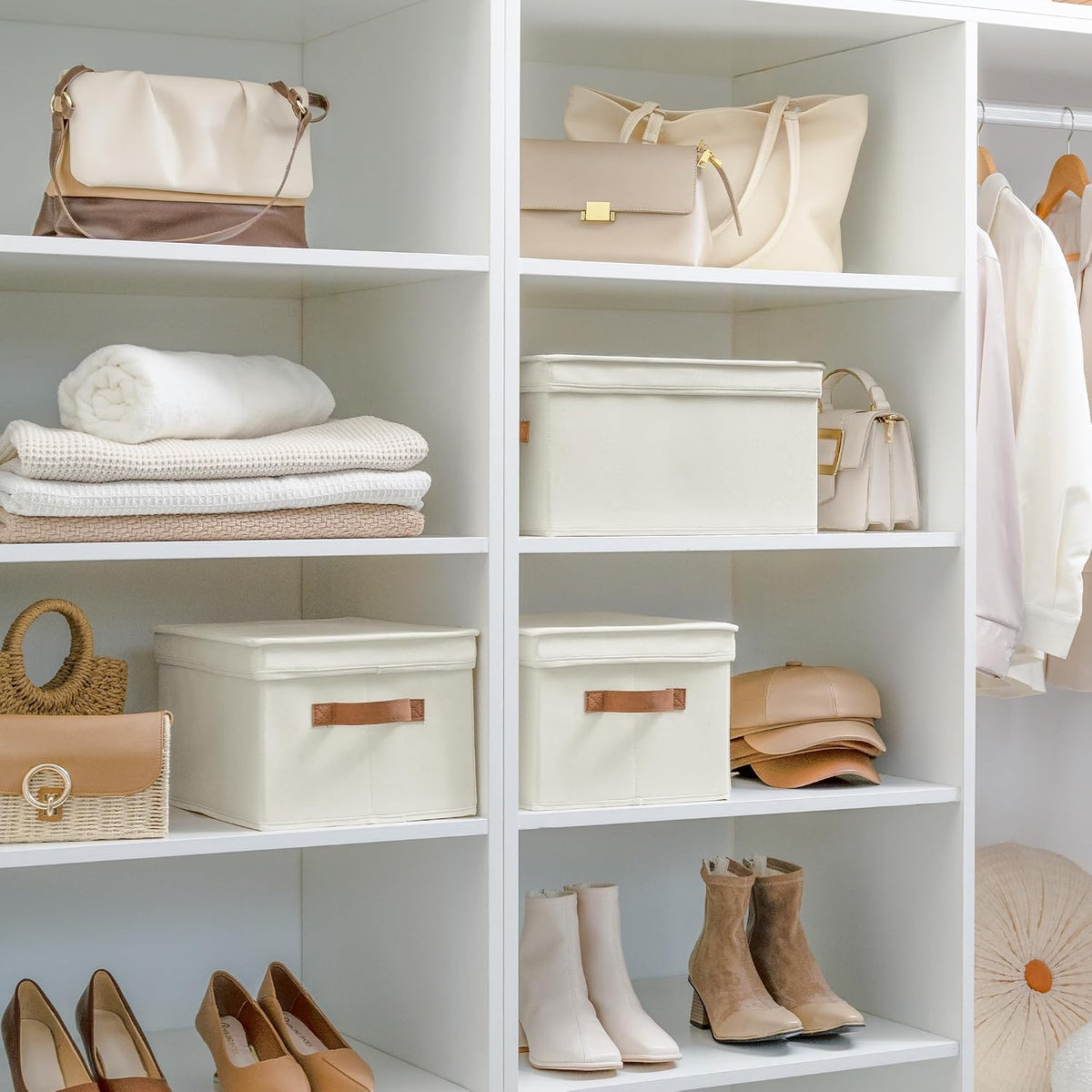 StorageWorks Closet Storage Bins, Fabric Storage Bins with Lids