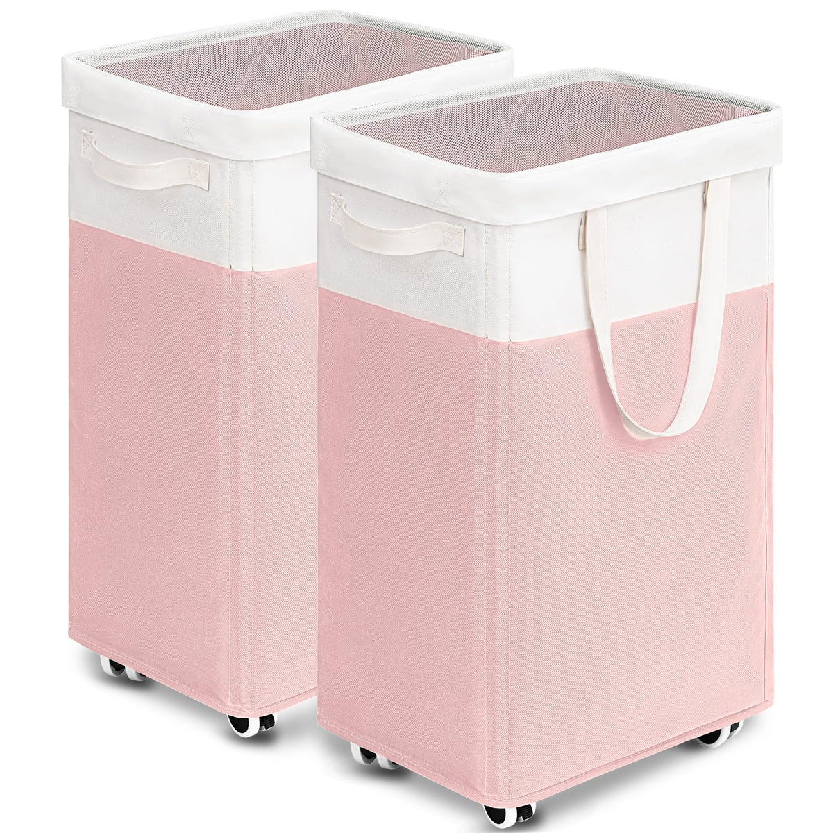 Goodpick 75L Laudnry Basket with Wheels & Removable Wash Bag for Dorm