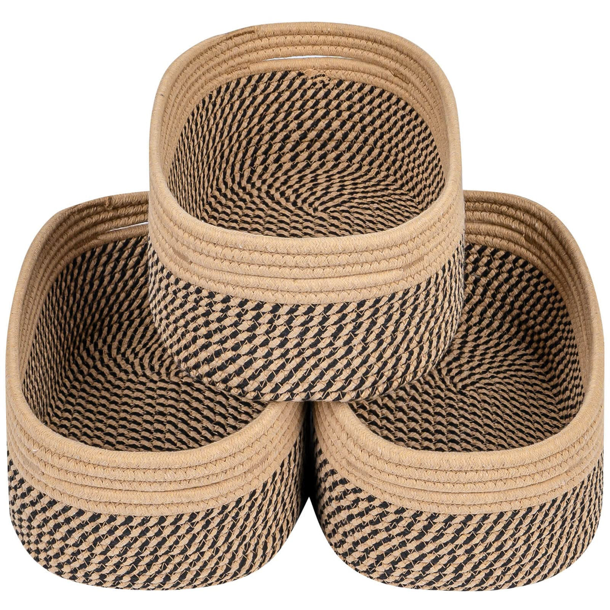 CubesLand Cube Shelf Closet Storage Rope Cotton Baskets Bins Set 2