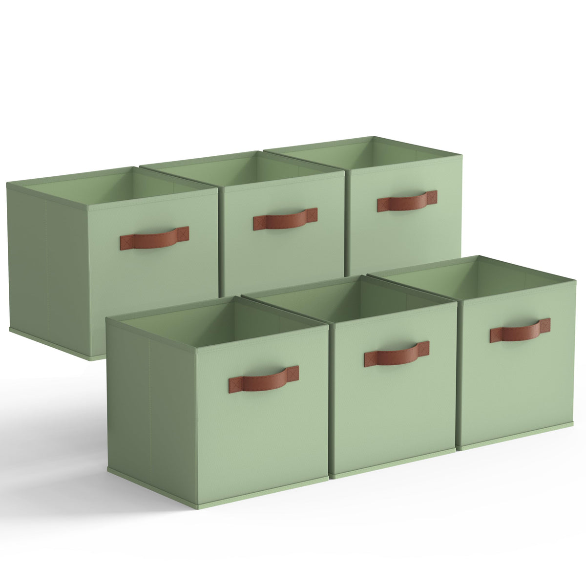 GRANNY SAYS 11 Inch Fabric Storage Cubes, 6-Pack, Sage Green