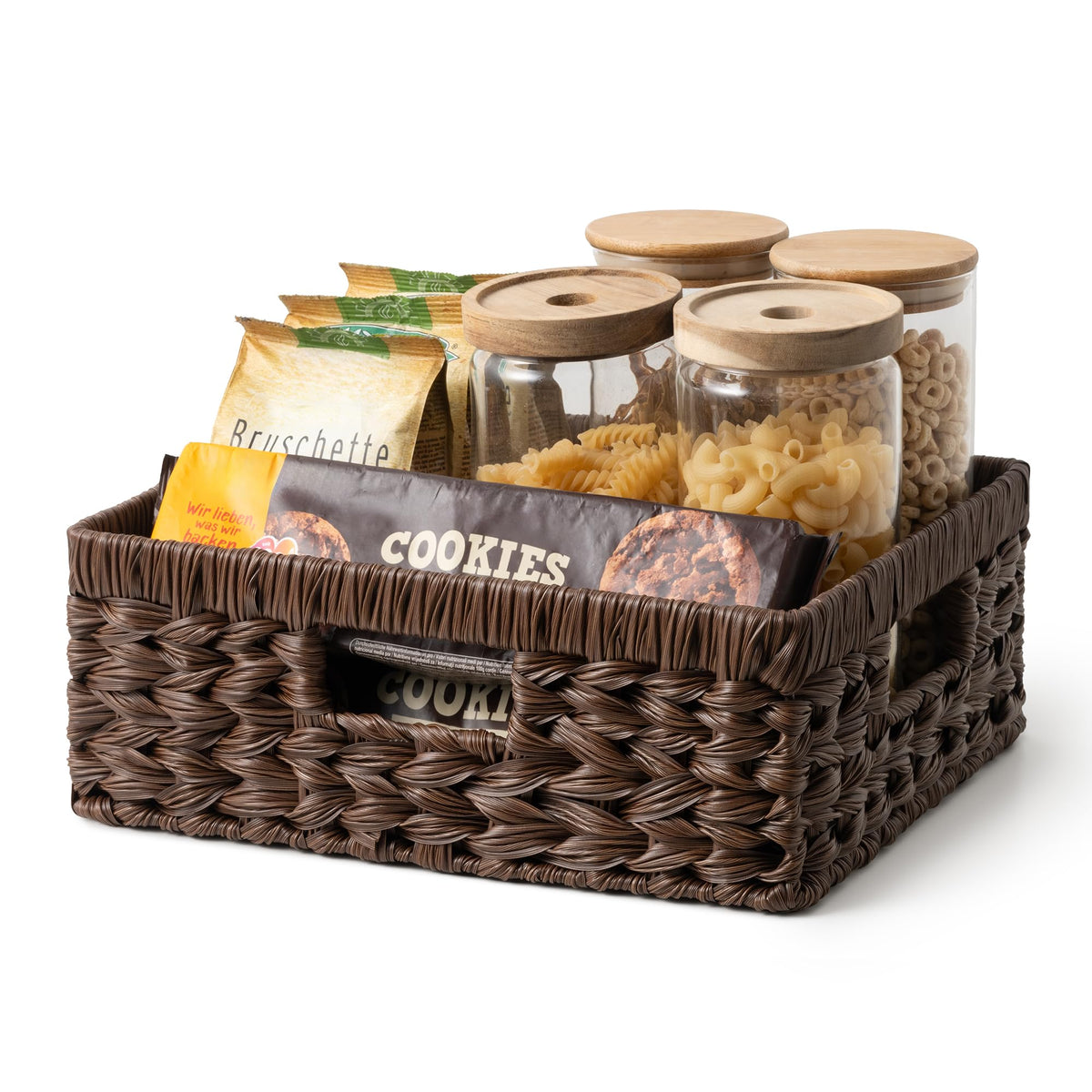 GRANNY SAYS Wicker Storage Baskets for Shelves, Hyacinth Baskets, 2-Pack