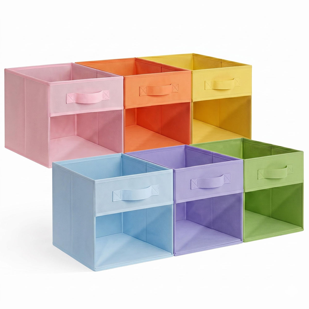GRANNY SAYS 11 Inch Fabric Storage Cubes, 6-Pack, Sage Green