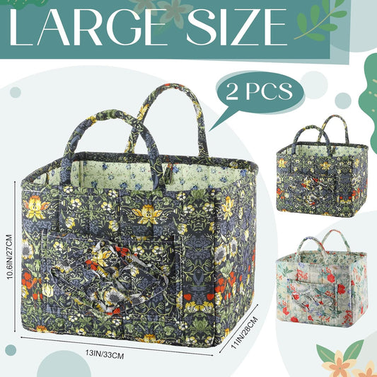 2 Pcs Boho Fabric Storage Basket, Classic Floral Set