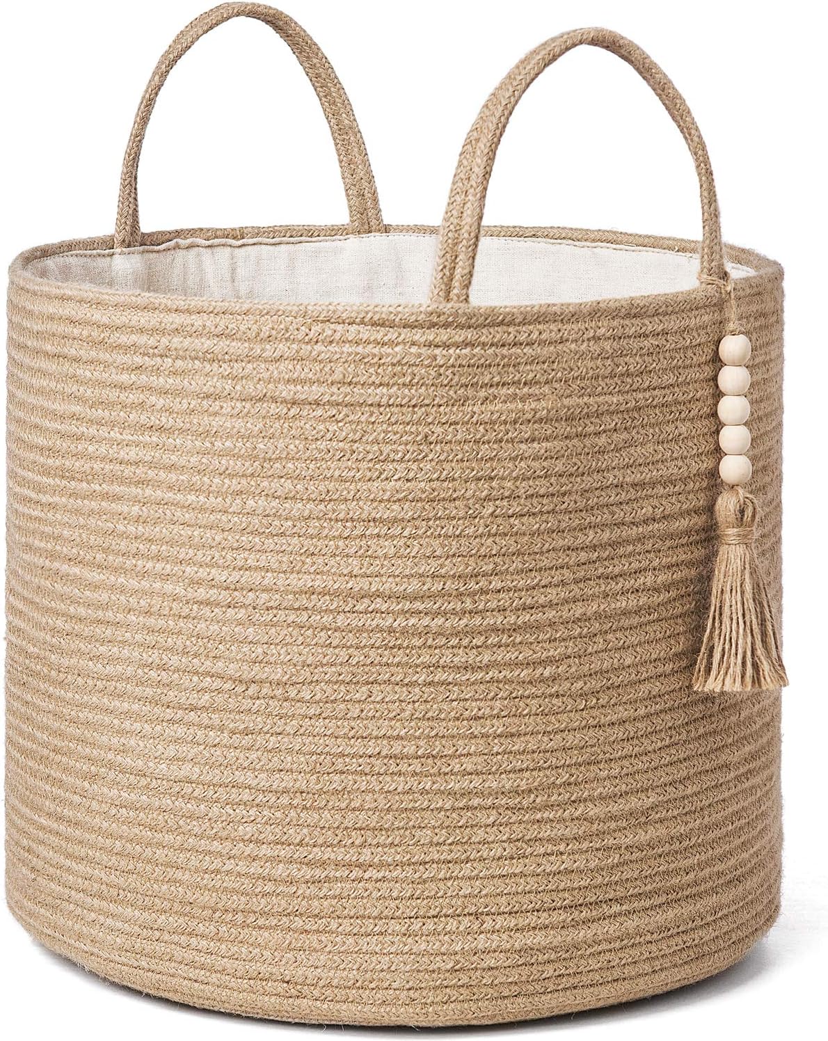 Mkono Woven Storage Basket for Blanket, Toys Plant Organizer, 16"W x 13.8"L