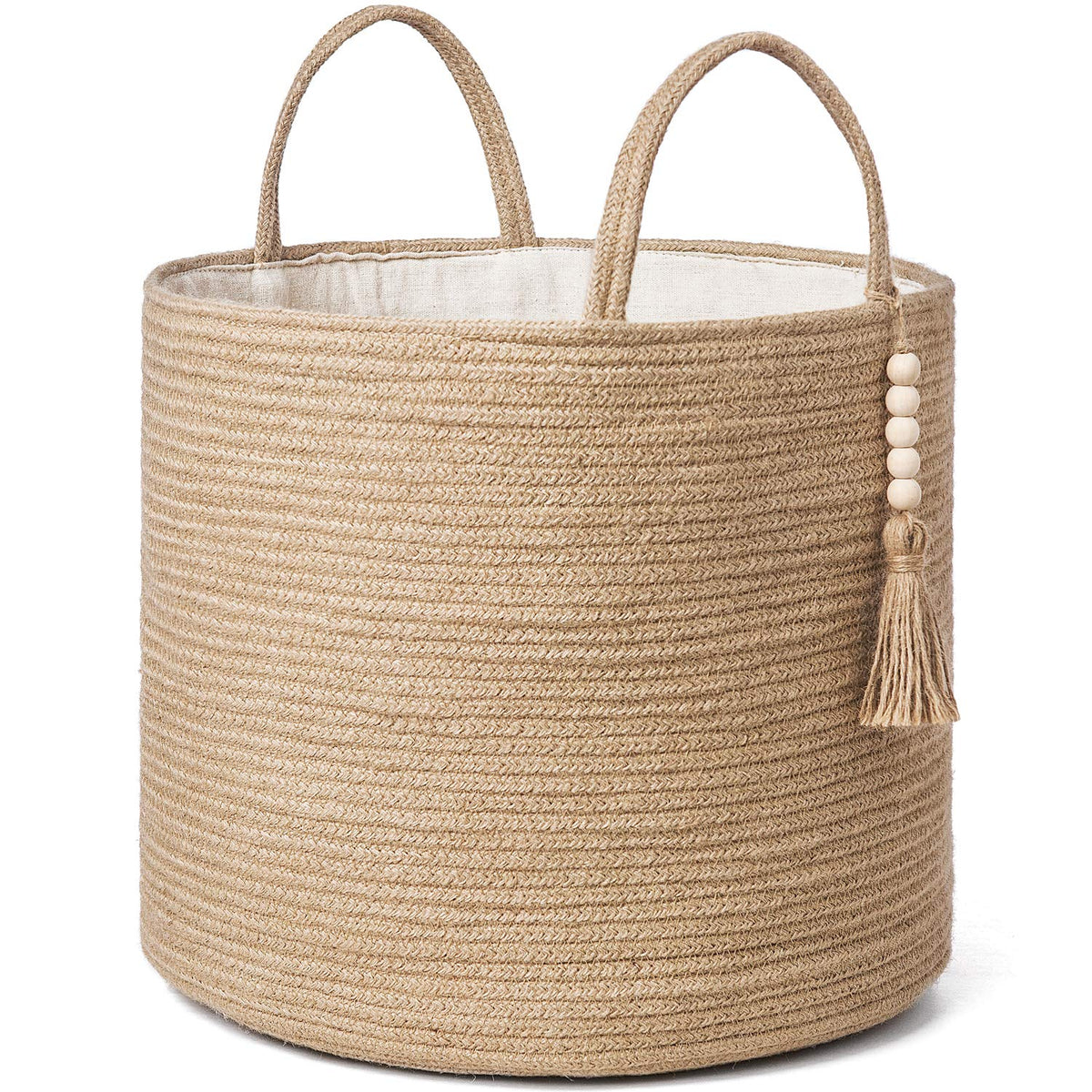 Mkono Woven Storage Basket for Blanket, Toys Plant Organizer, 16"W x 13.8"L