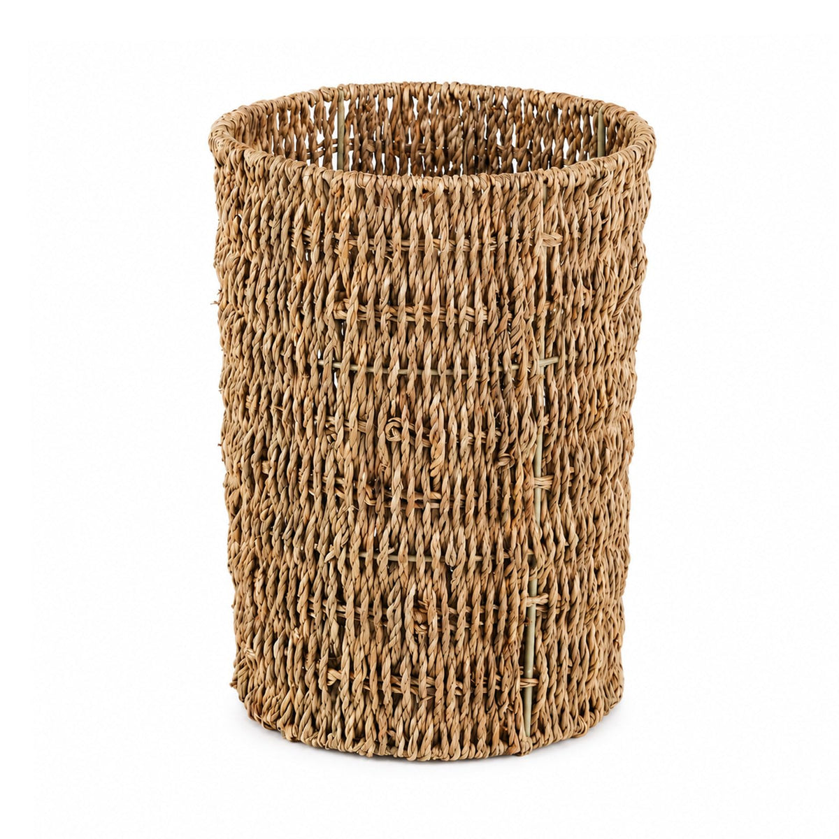 Coeusy Wicker Trash Can,Small Bathroom Trash Can,Water Hyacinth Wicker Waste Basket for Bathroom,Boho Waste Basket for Bedroom,Home Office,Compact Spaces(2 Gallon Round)