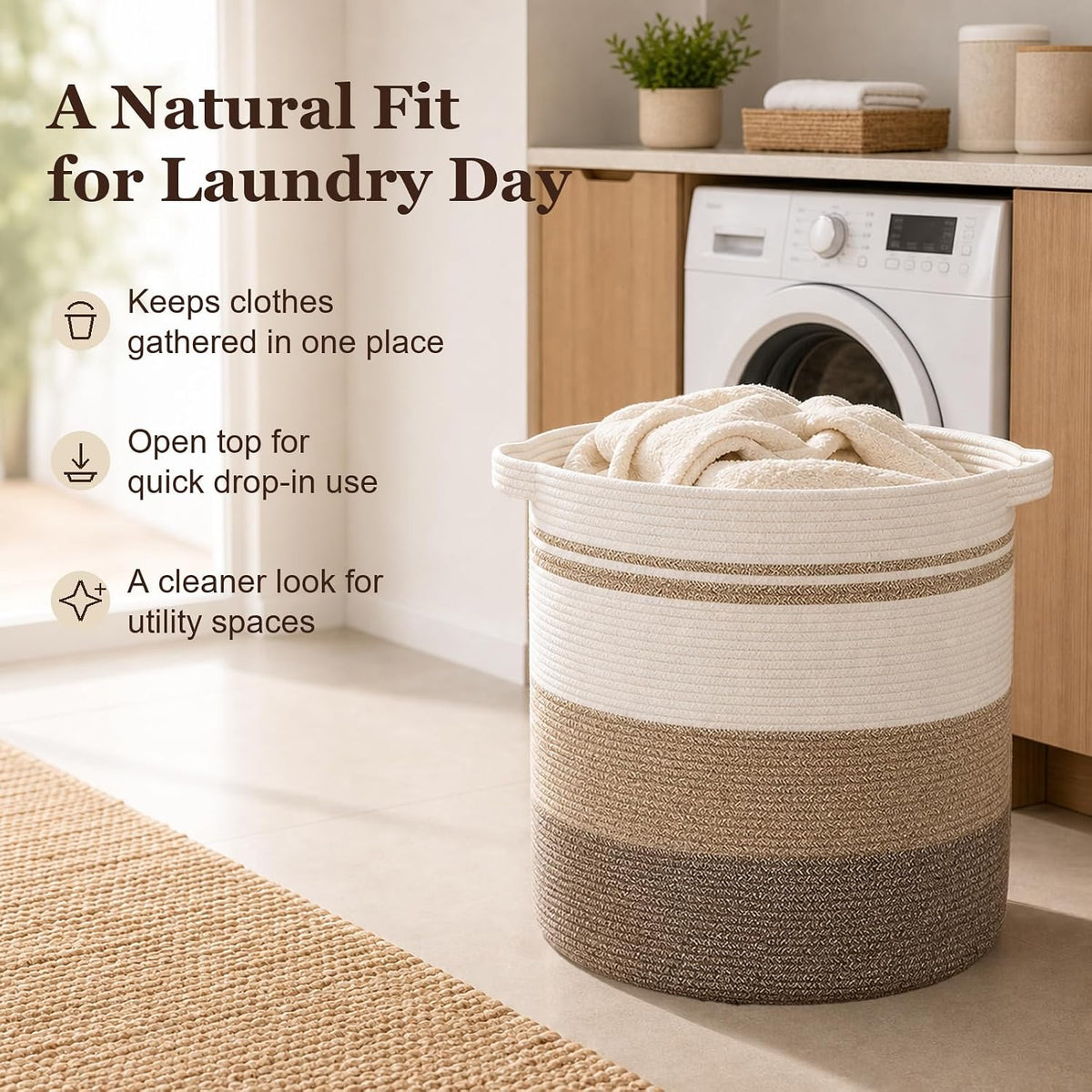 OIAHOMY 80L Laundry Basket Laundry Hamper Nursery Hamper Gradient Yellow
