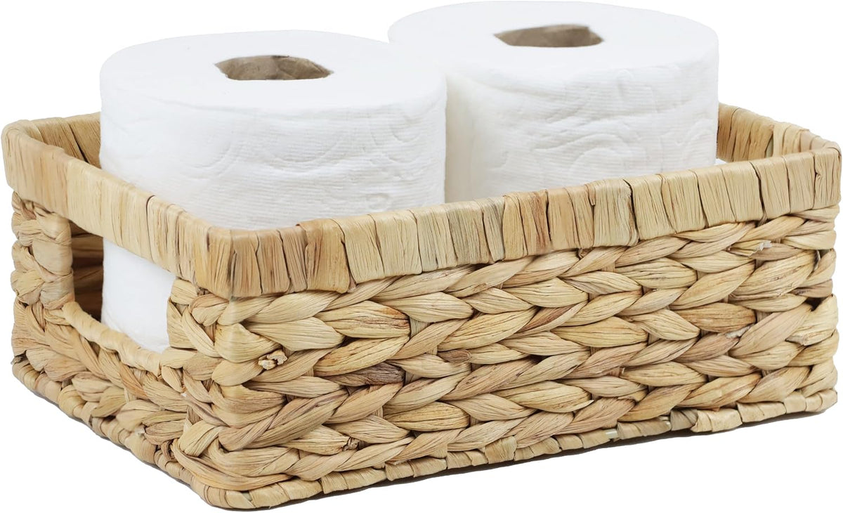 Wicker Baskets, Water Hyacinth Baskets for Organizing, Rattan Woven Baskets