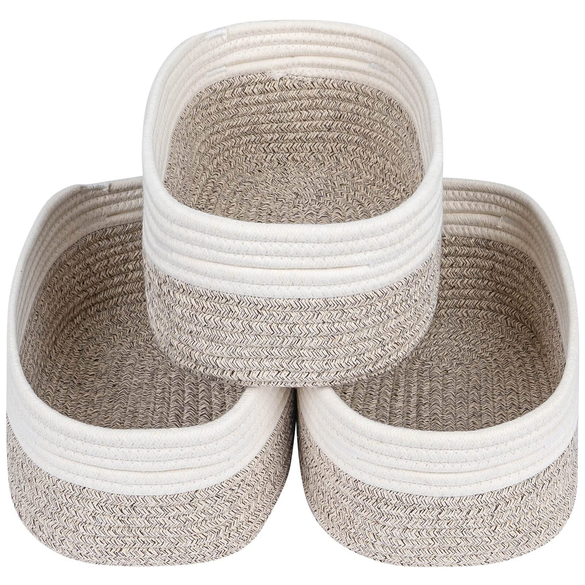 CubesLand Cube Shelf Closet Storage Rope Cotton Baskets Bins Set 2