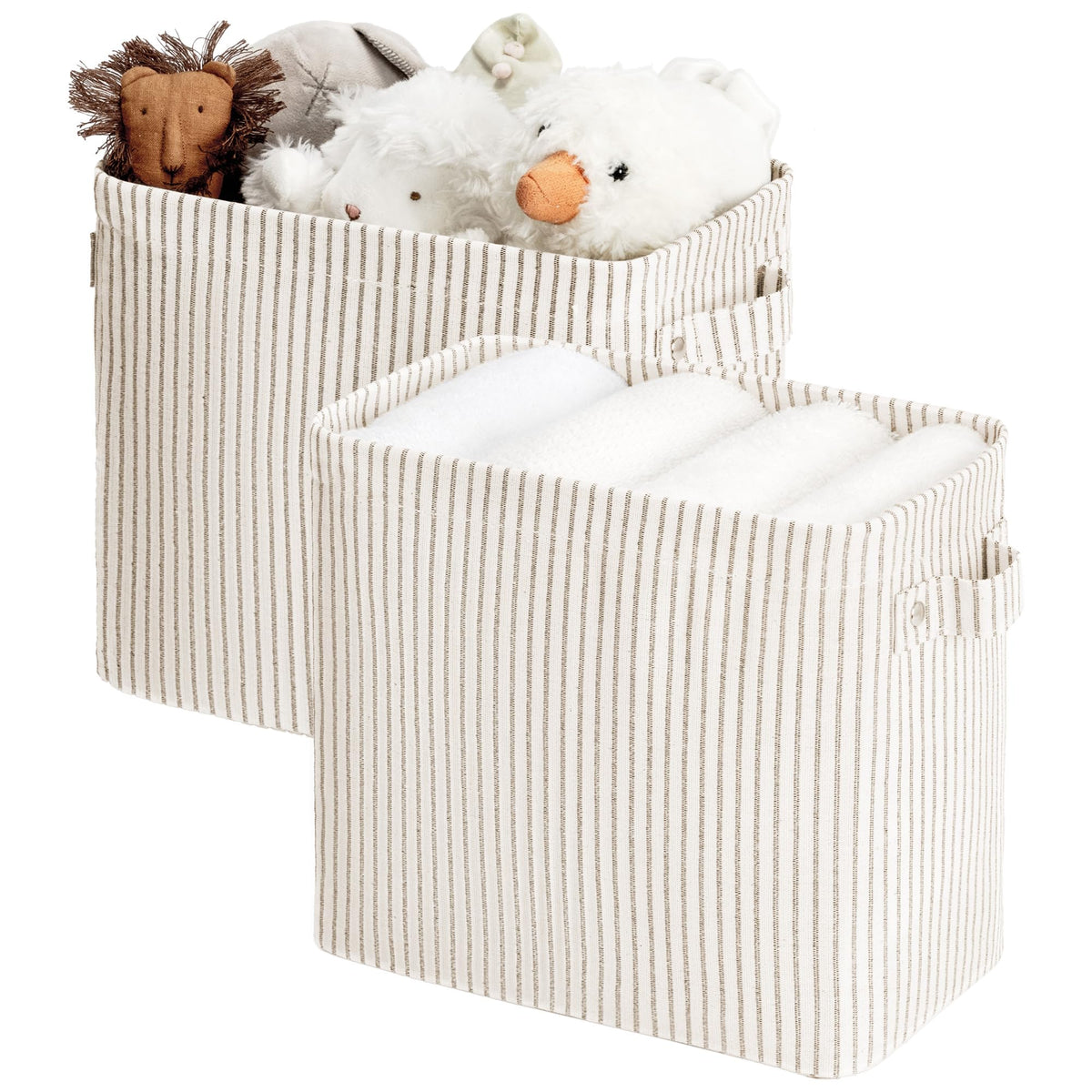 StorageWorks Narrow Storage Bins, Toilet Paper Storage, Natural, 2-Pack