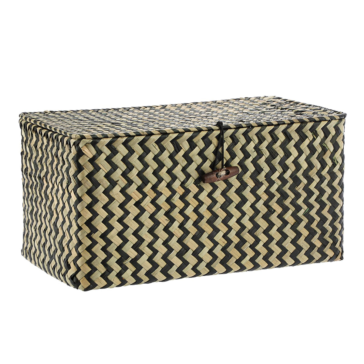 Hipiwe Wicker Shelf Baskets Bin with Lid Woven Storage Box, Coffee X-Large