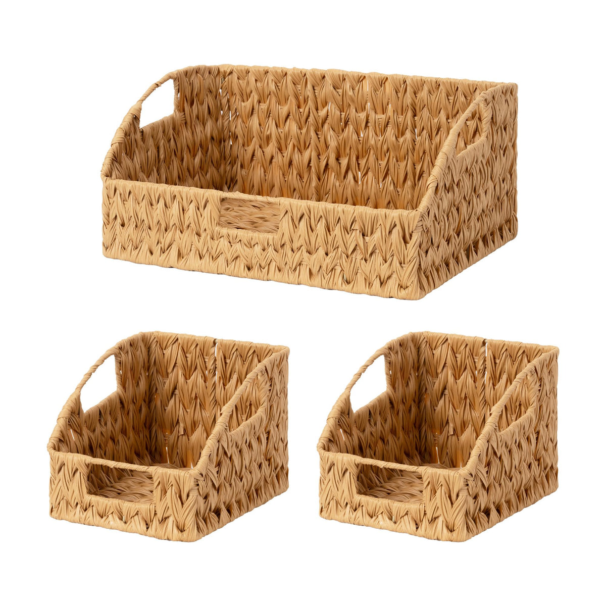 GRANNY SAYS Wicker Storage Baskets, Waterproof Wicker Basket with Handles