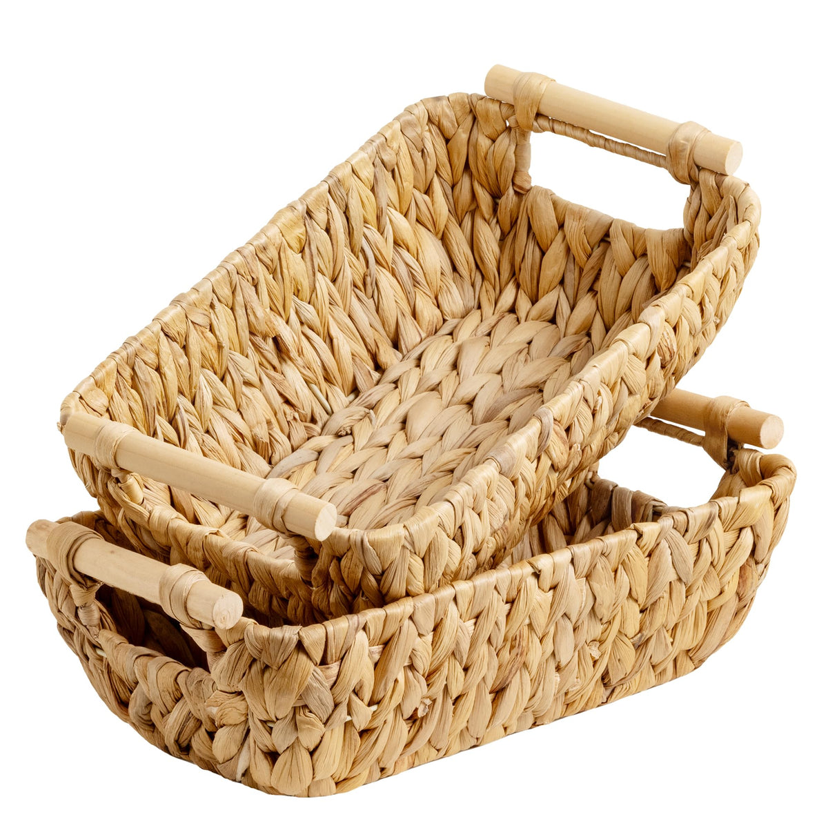 StorageWorks Wicker Baskets for Organizing, Water Hyacinth Storage Baskets