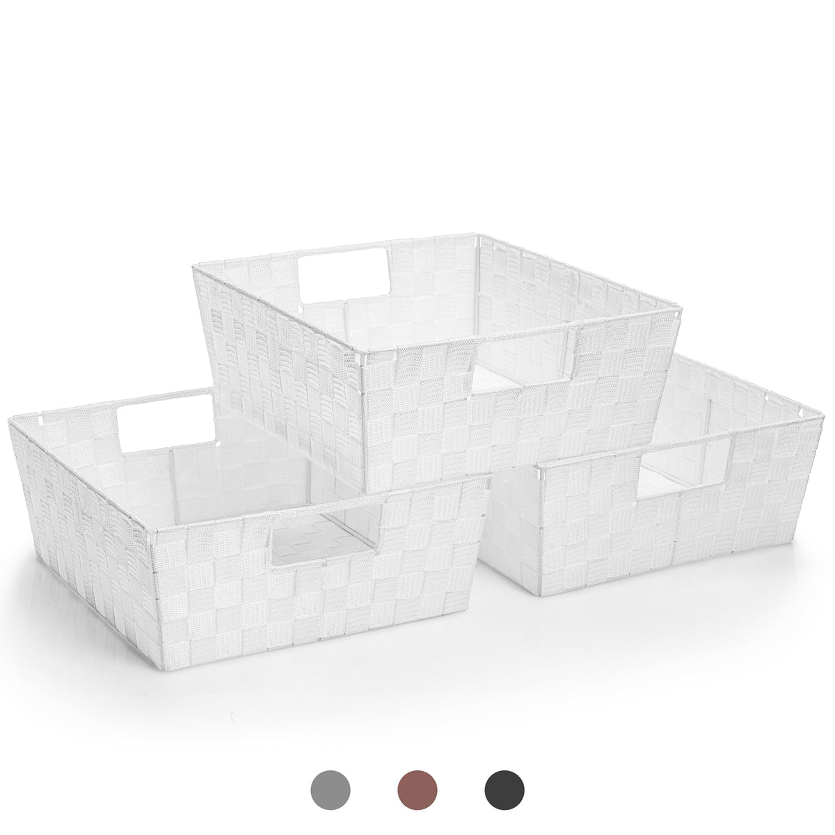 Sorbus Baskets for Organizing, Woven Storage Set (3 Piece Set, Chocolate)