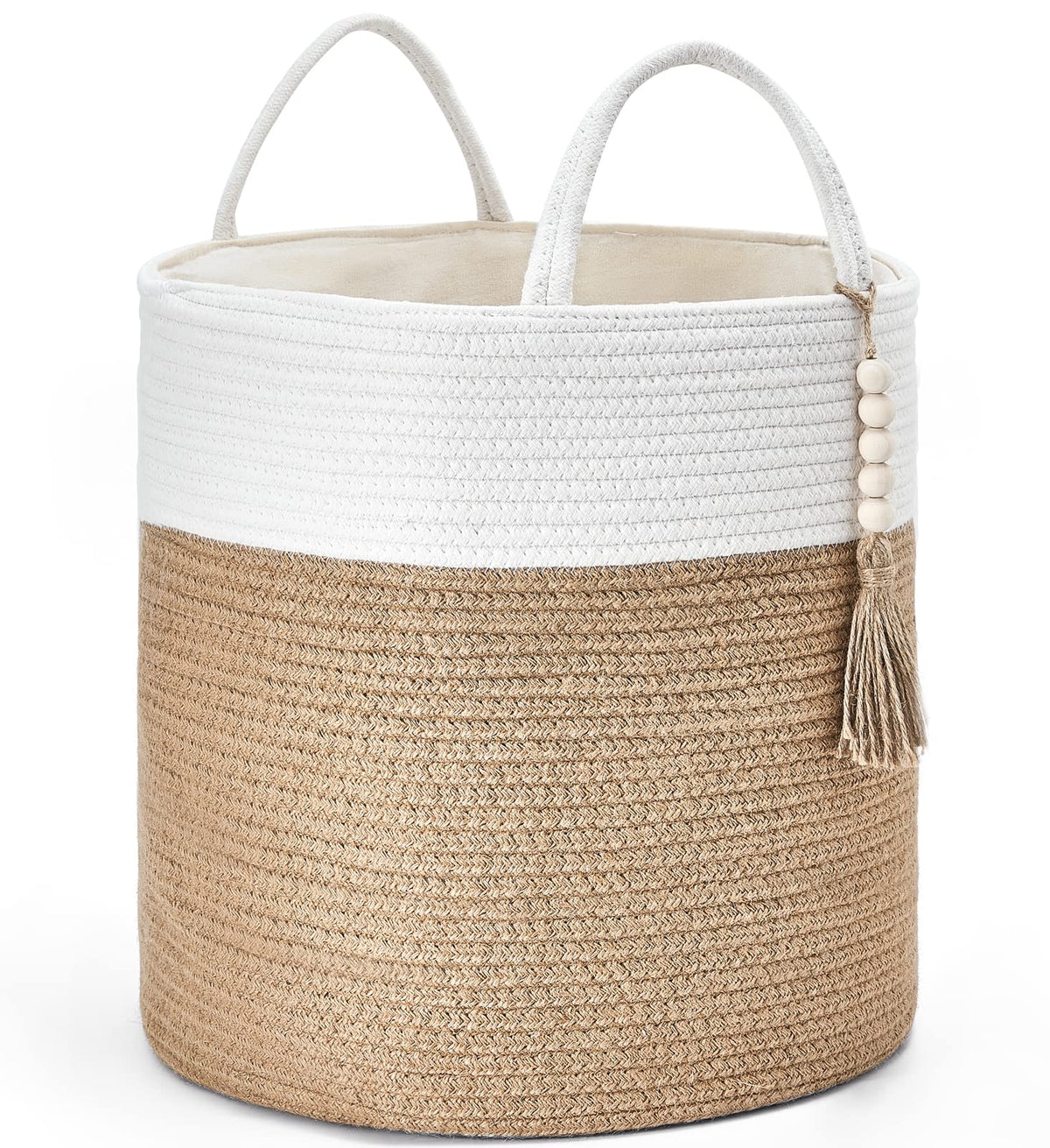 Mkono Woven Storage Basket for Blanket, Toys Plant Organizer, 16"W x 13.8"L