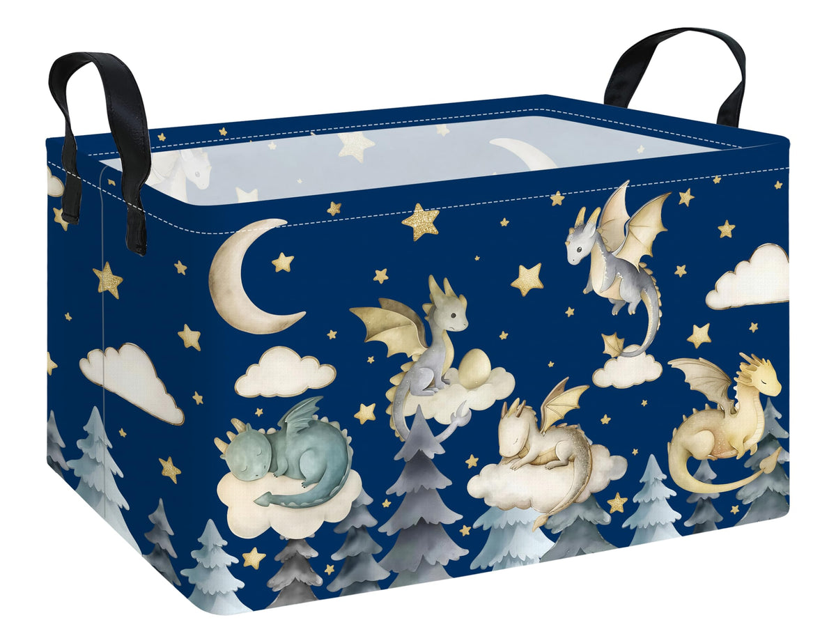 Rectangular Fabric Storage Bin, Foldable Tree Animals print Basket
