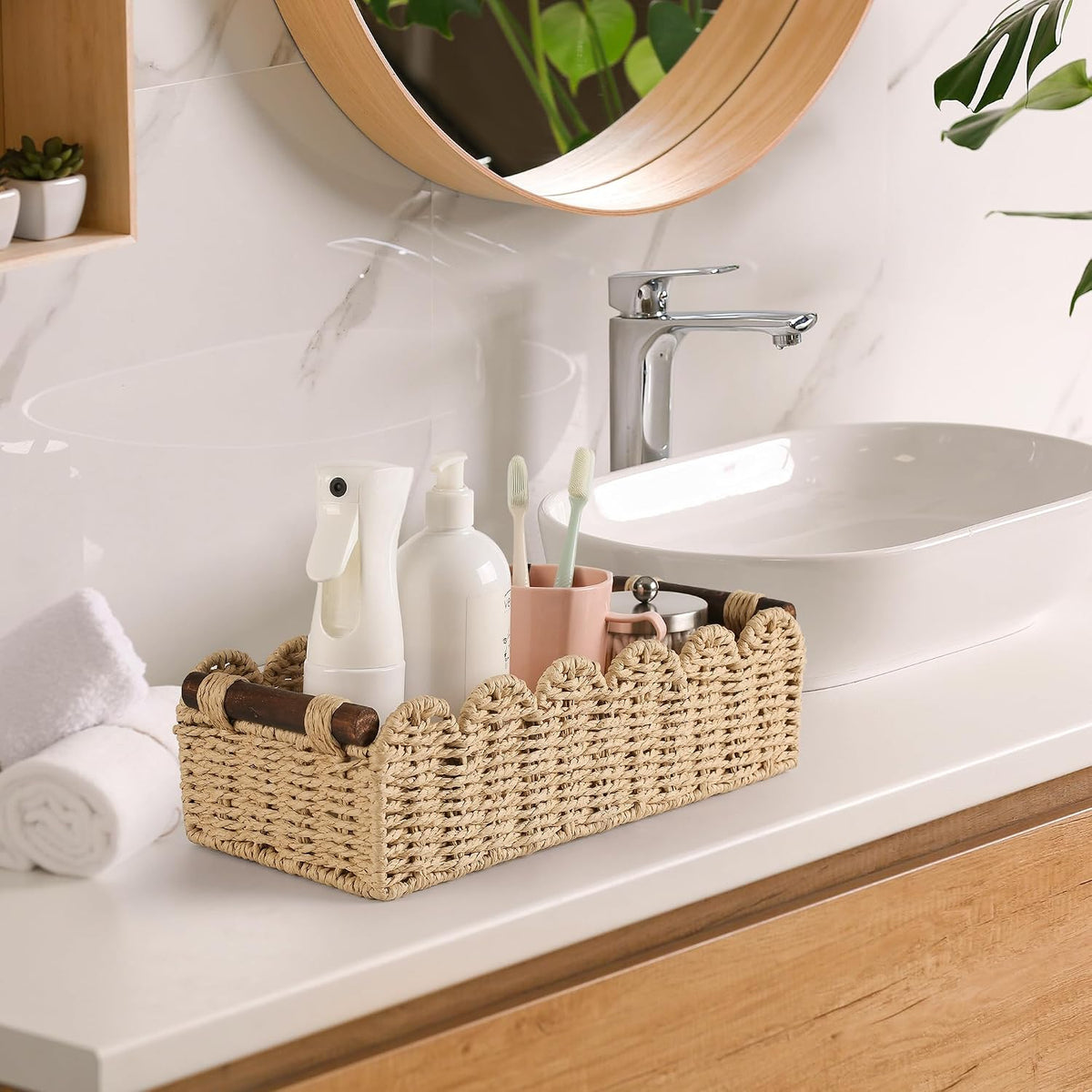 Bathroom Decor Basket for Toilet Paper Storage Baskets For Organizing