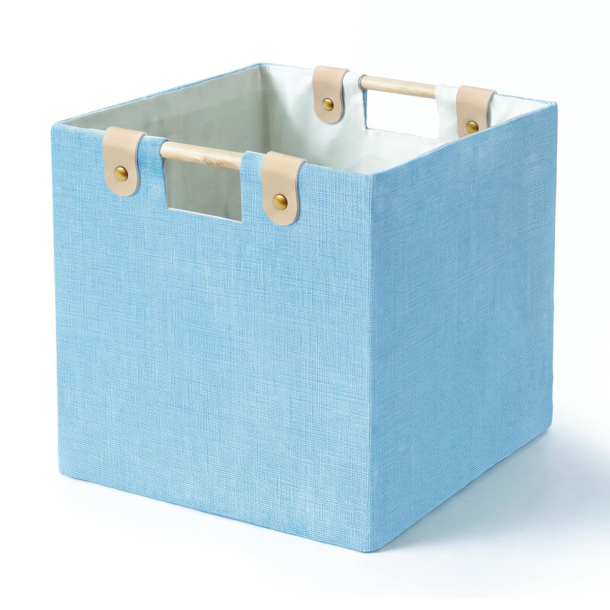 11 Inches Foldable Cube Storage Baskets for Organizing, Beige, 2 Pack