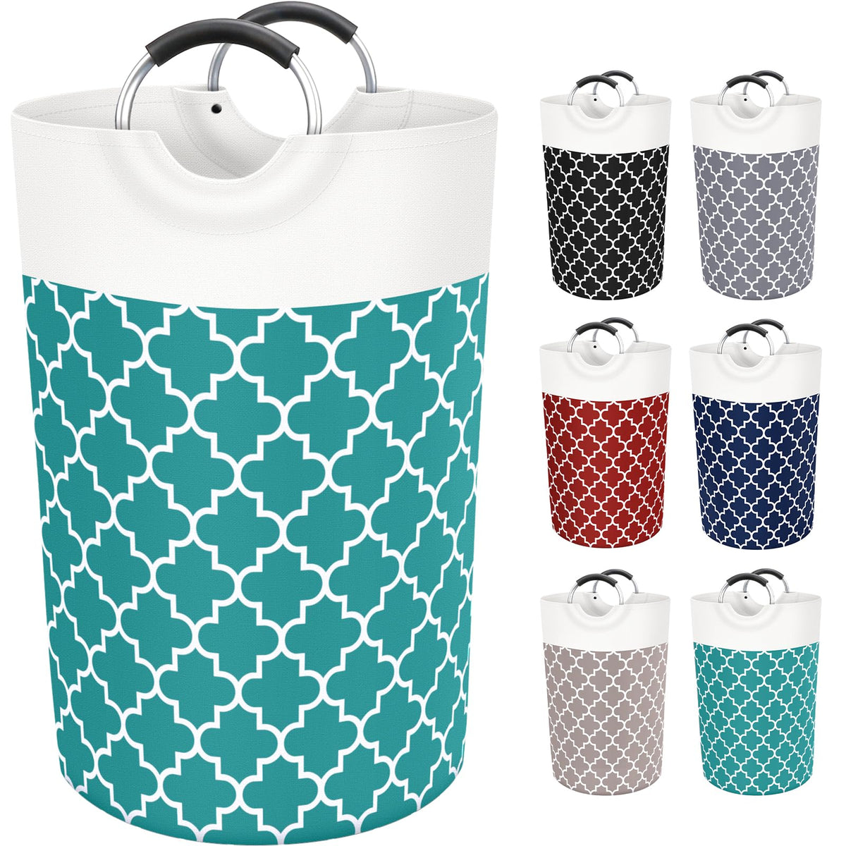 Fabspace Large Laundry Basket Laundry Hamper Bag Washing Bin Clothes Bag Collapsible Tall with Handles Waterproof Travel Bathroom College Essentials Storage for College Dorm, Family, 82L (Red)