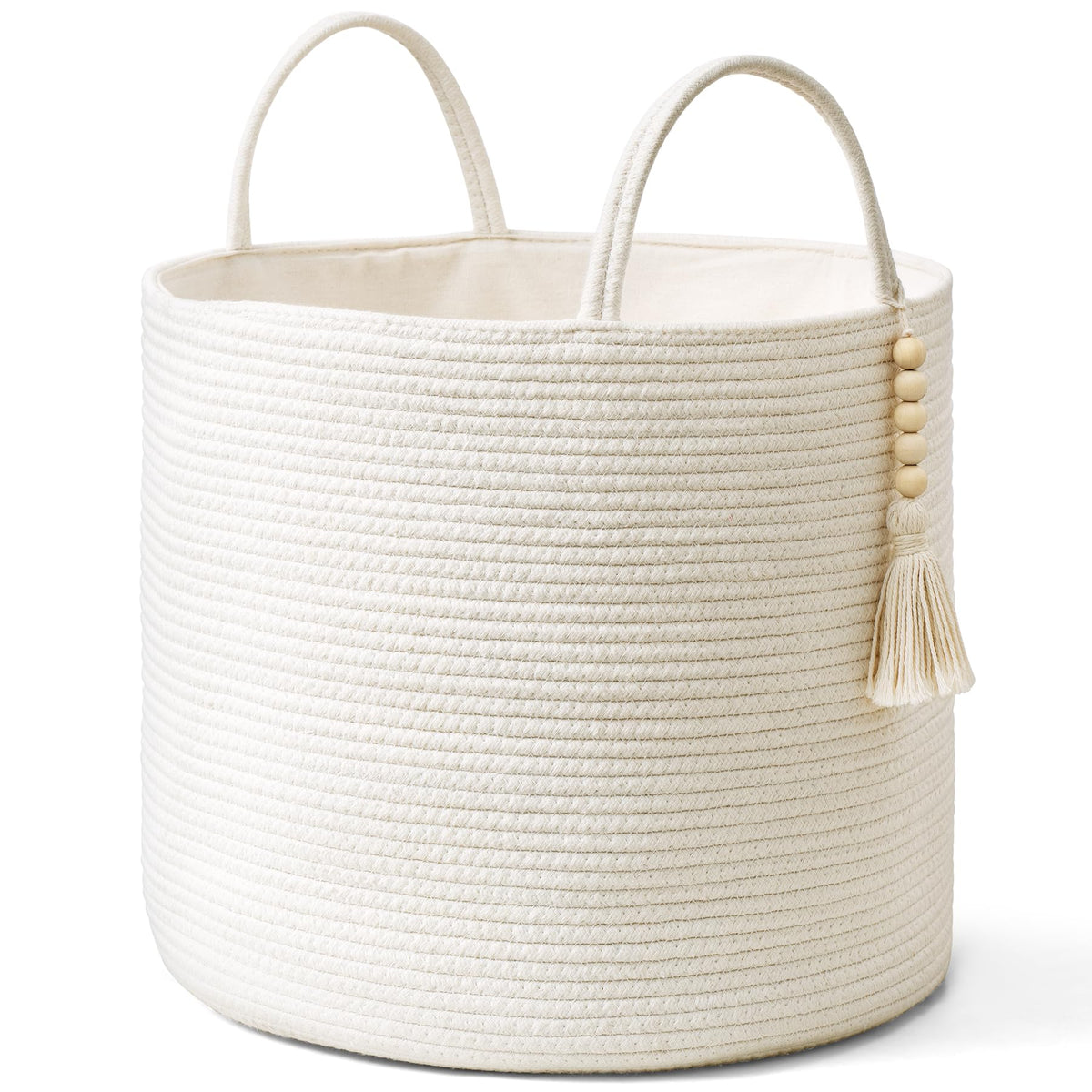 Mkono Woven Storage Basket for Blanket, Toys Plant Organizer, 16"W x 13.8"L