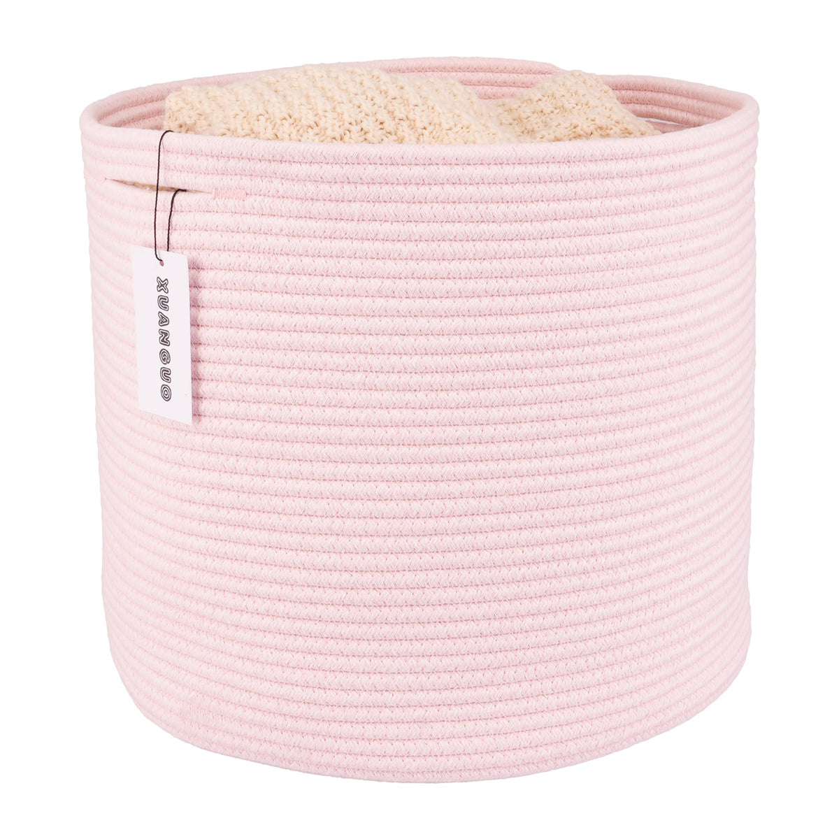 XUANGUO Cotton Rope Basket For Girls Boys Kids 16”X14”