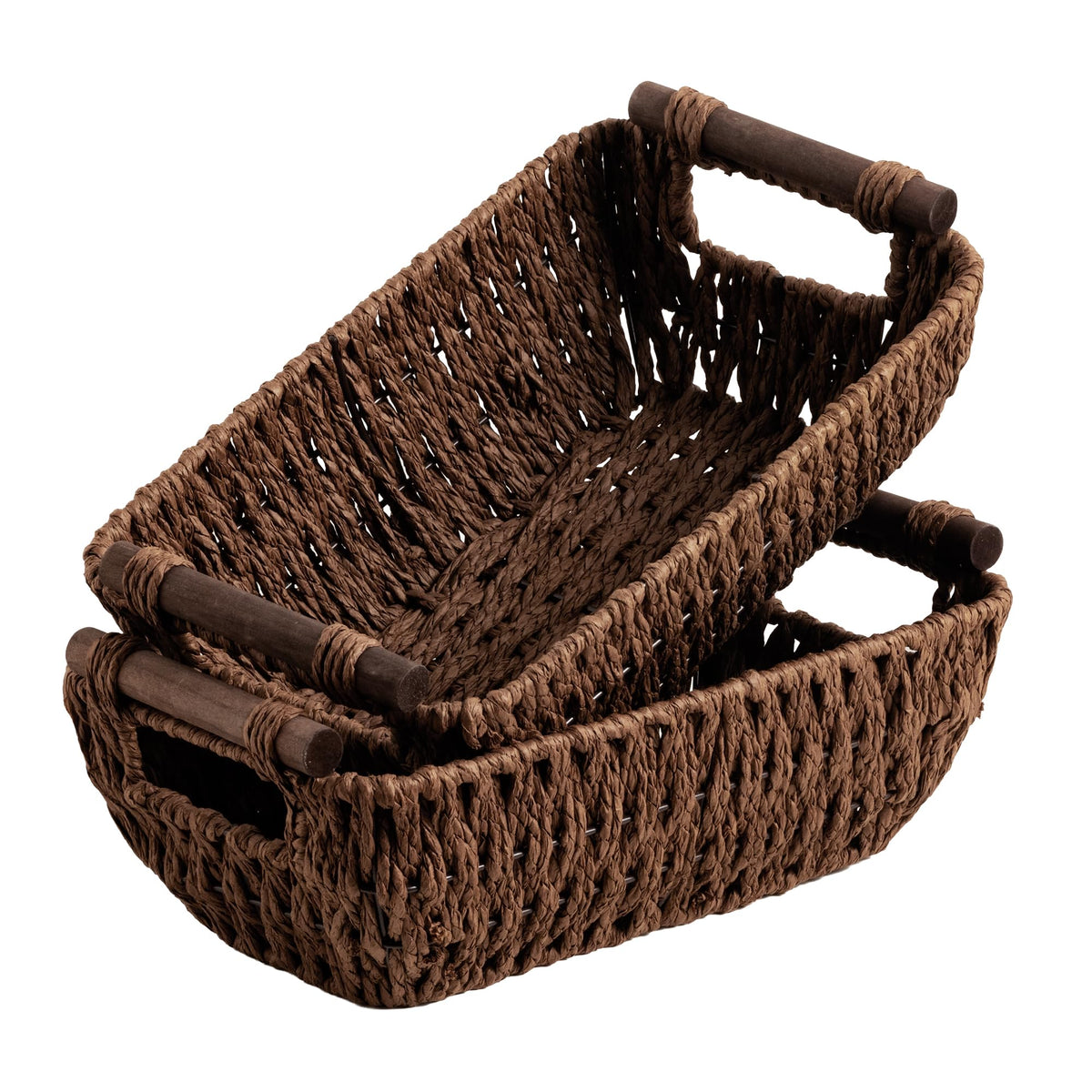 StorageWorks Wicker Baskets for Organizing, Water Hyacinth Storage Baskets