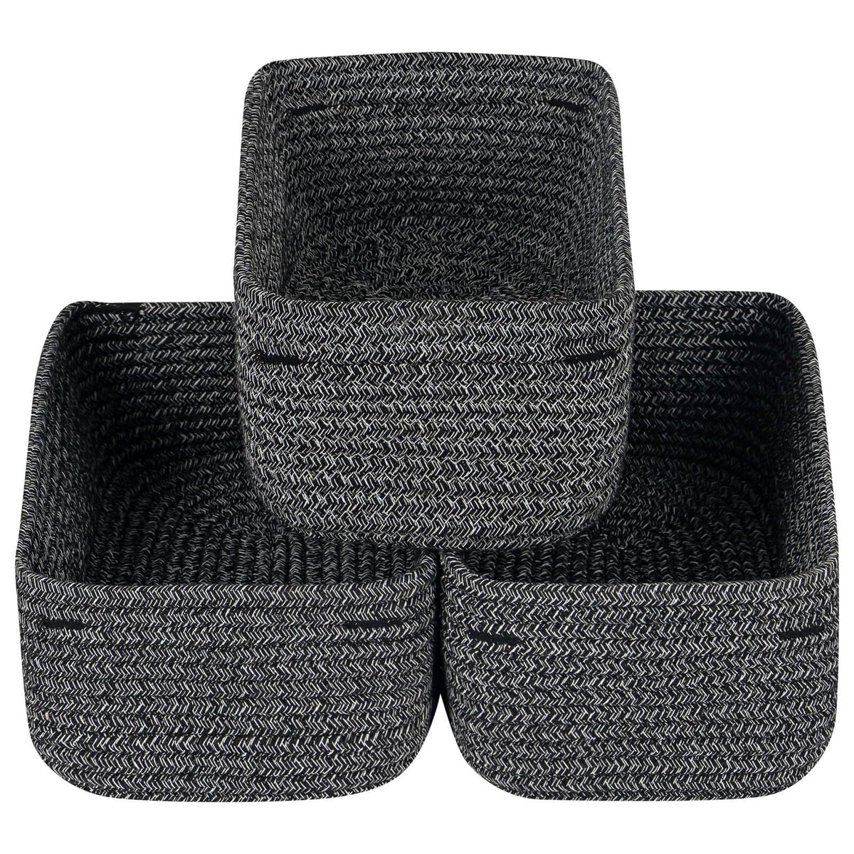 CubesLand Cube Shelf Closet Storage Rope Cotton Baskets Bins Set 2