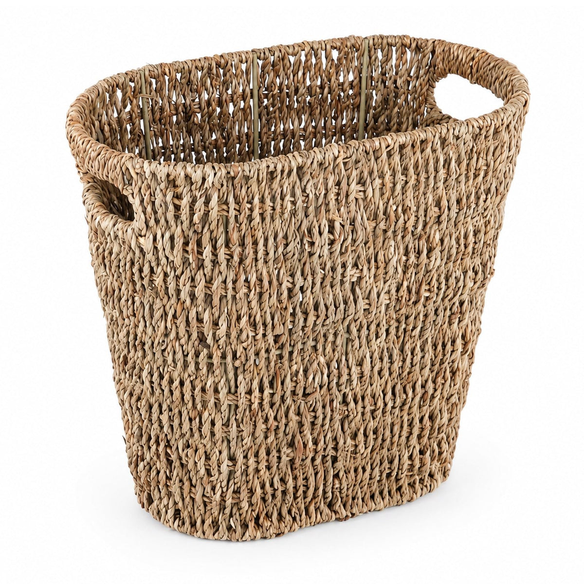 Coeusy Wicker Trash Can,Small Bathroom Trash Can,Water Hyacinth Wicker Waste Basket for Bathroom,Boho Waste Basket for Bedroom,Home Office,Compact Spaces(2 Gallon Round)