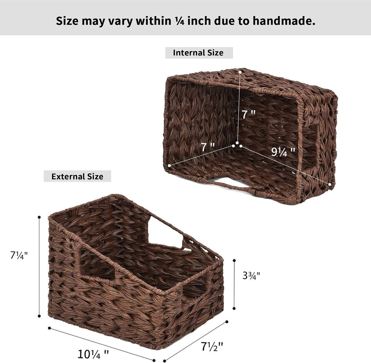 GRANNY SAYS Wicker Storage Baskets, Waterproof Wicker Basket with Handles