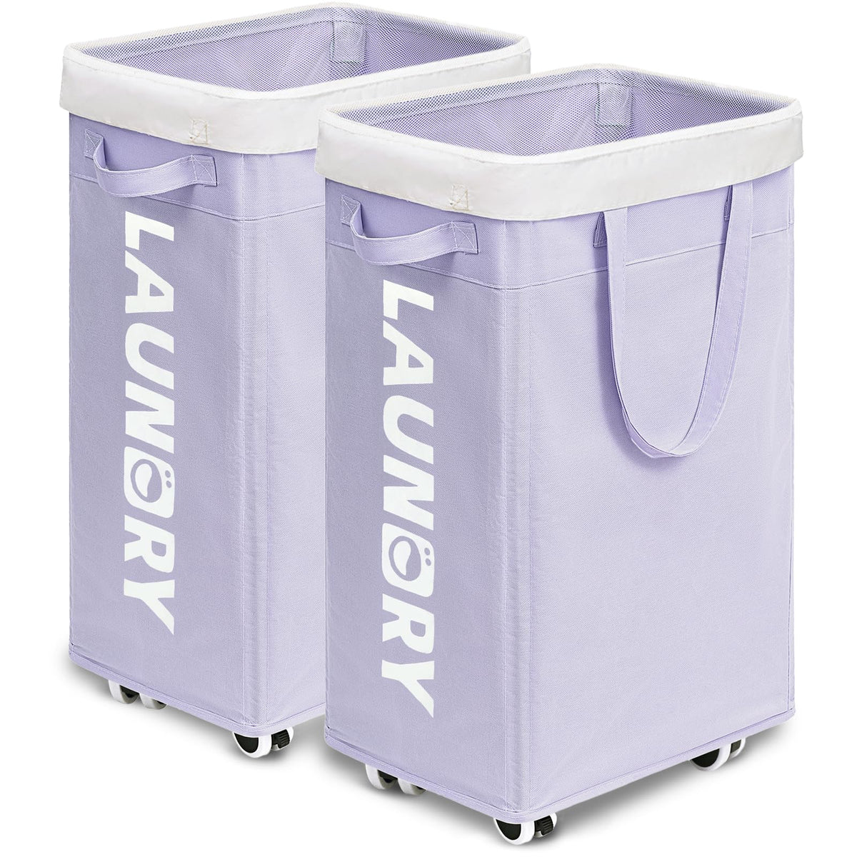 Goodpick 75L Laudnry Basket with Wheels & Removable Wash Bag for Dorm