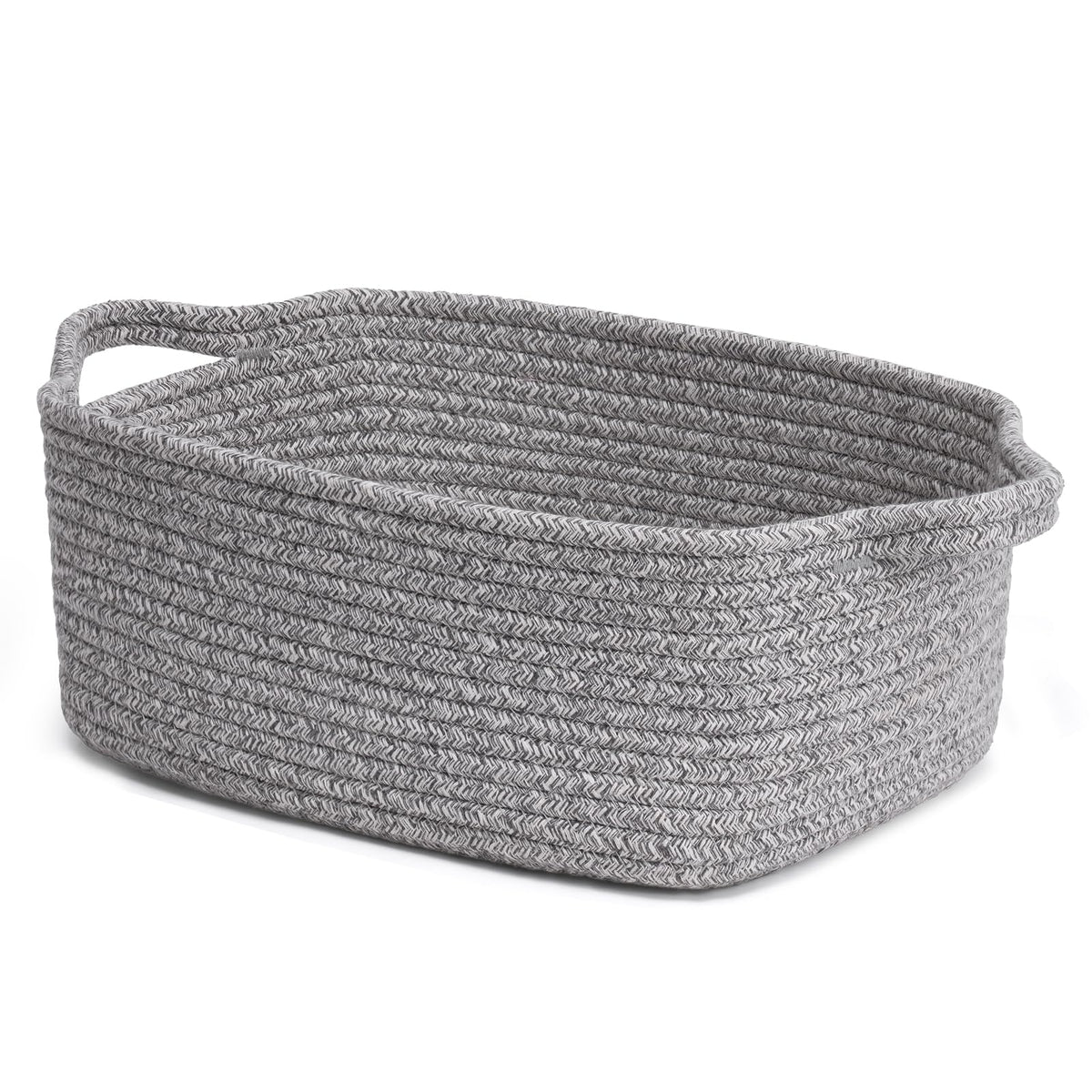 CHICVITA Small Woven Rope Gift Basket, Decorative Boo Basket, Grey