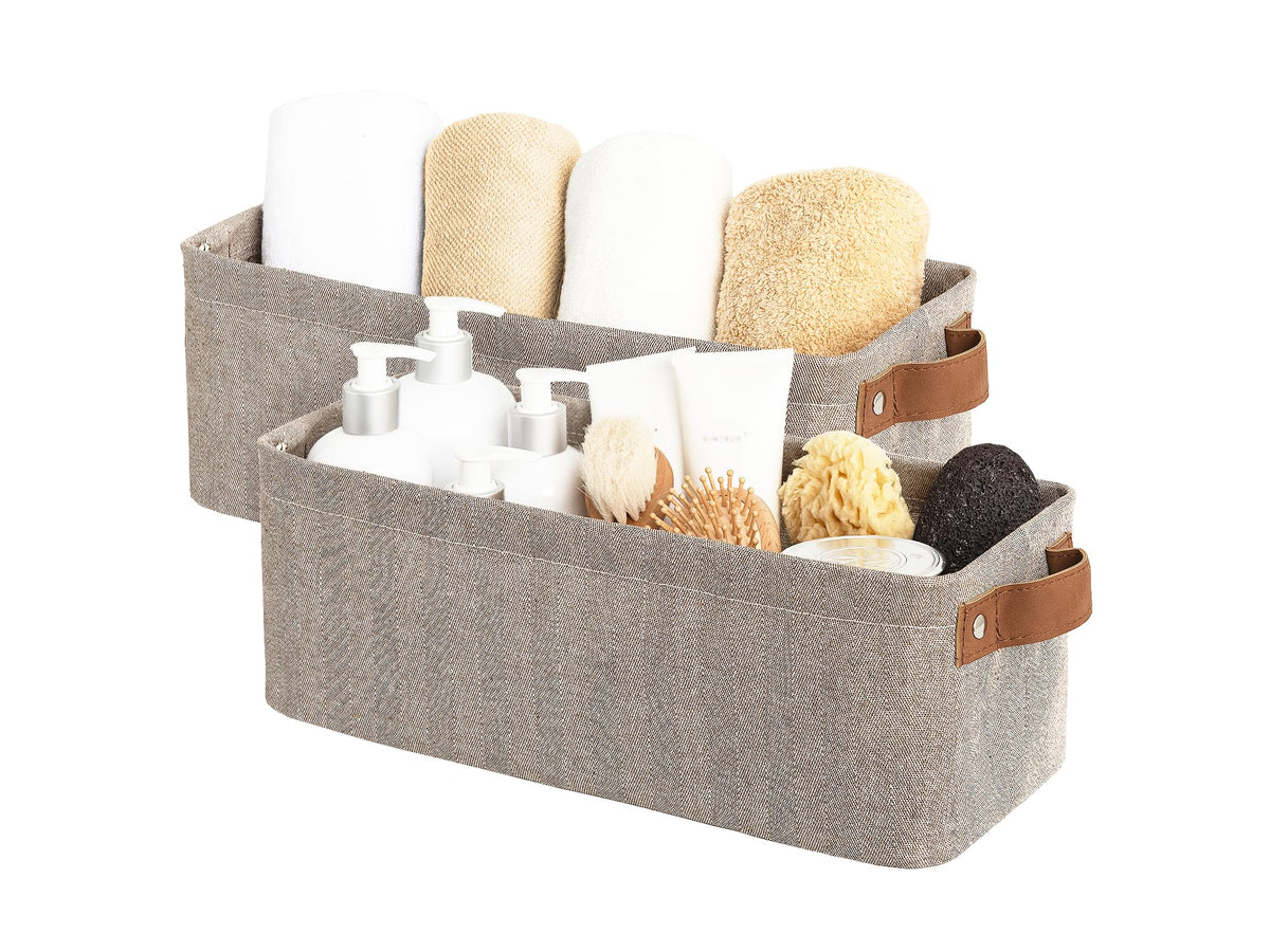 StorageWorks Narrow Storage Bins, Toilet Paper Storage, Natural, 2-Pack