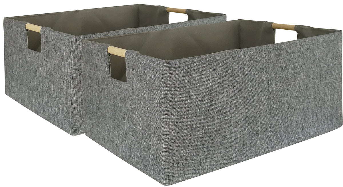 Storage Bin for Shelves Rectangle Closet Baskets Foldable Box with Handles Black Storage Boxes for Home Office Car Dormroom