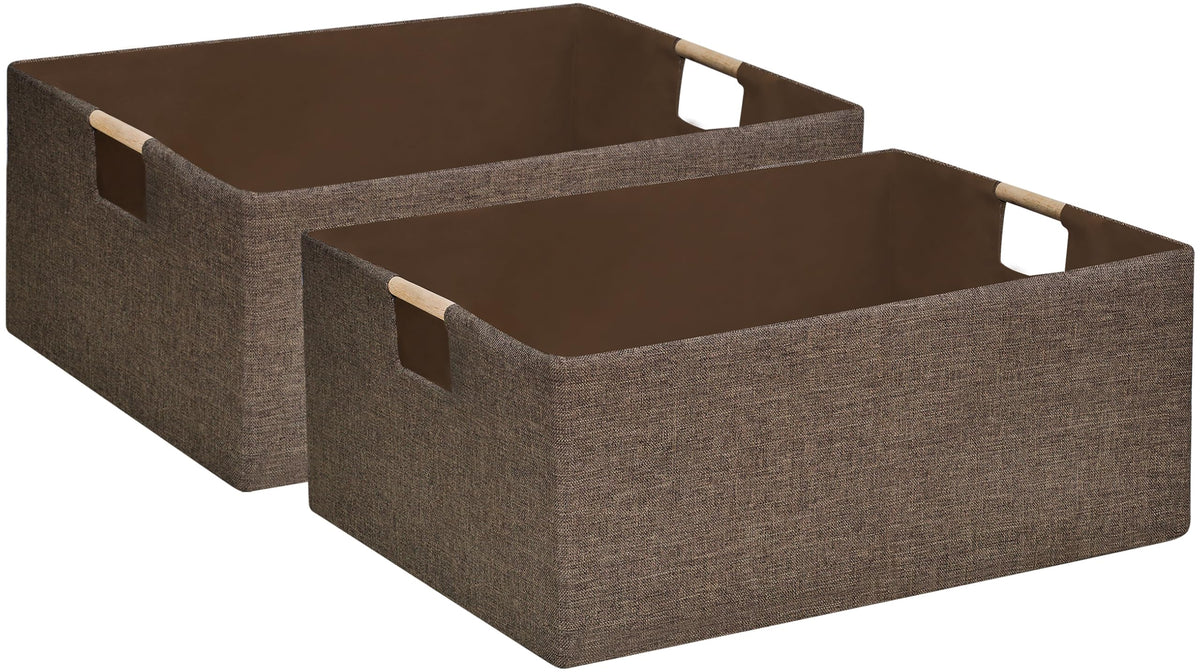 Storage Bin for Shelves Rectangle Closet Baskets Foldable Box with Handles Black Storage Boxes for Home Office Car Dormroom
