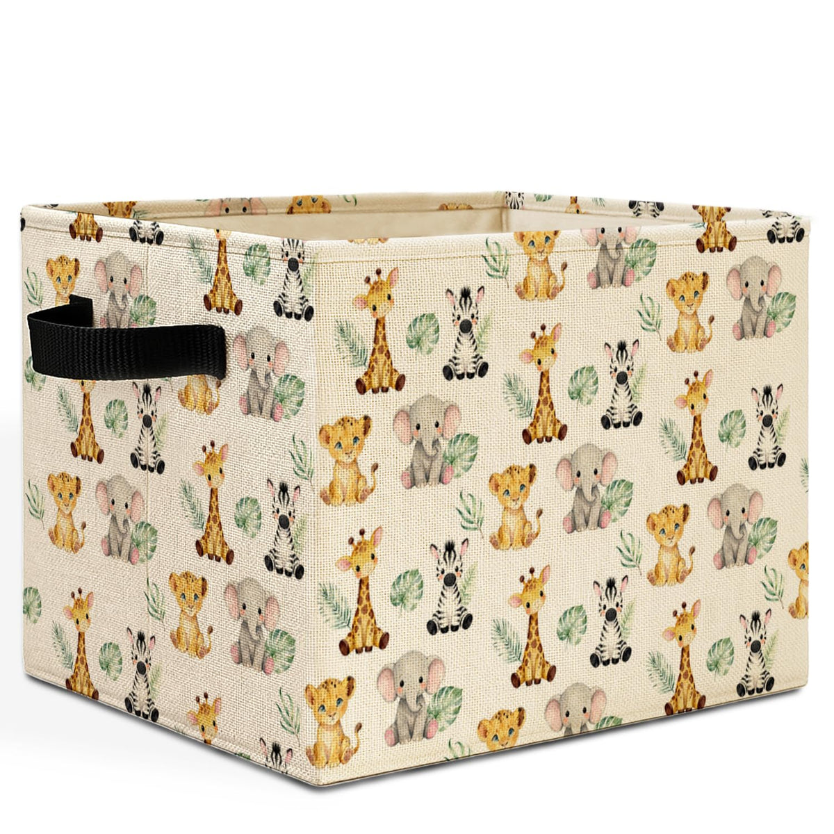 Forest Animal Nursery Storage Bins Box with Handles, Bear Deer Fox Bunny Woods Animal Laundry Basket Hamper Collapsible Clothes Toys Organizer for Toddler Kids Room Playroom