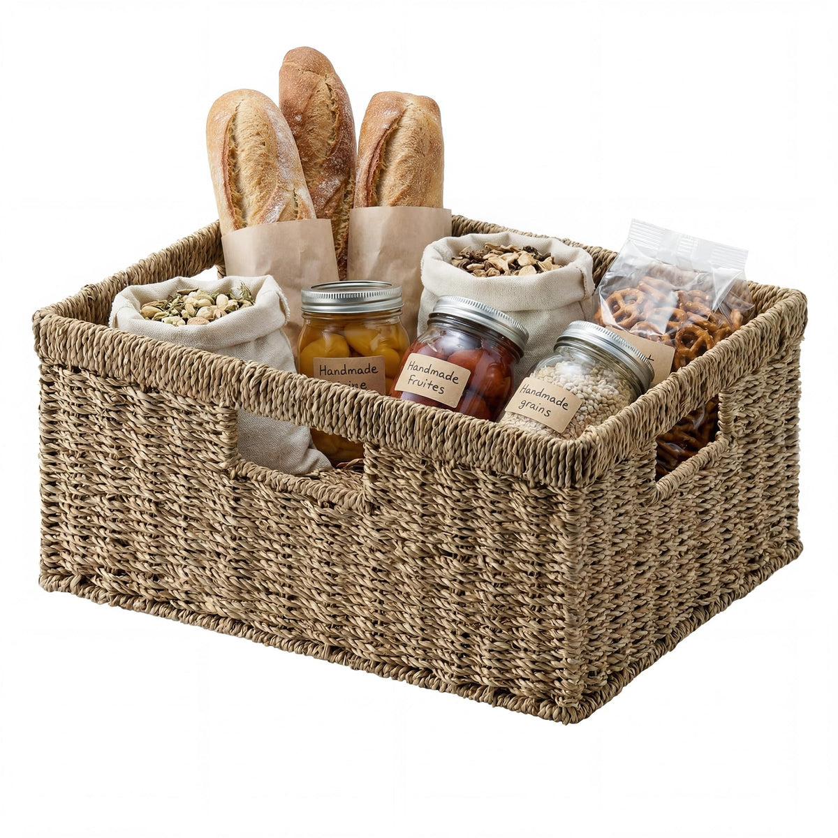 StorageWorks Large Wicker Baskets for Storage,Woven Basket for Gifts,1-Pack