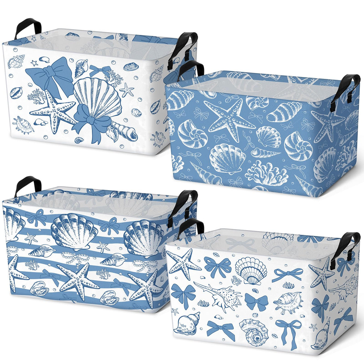 4 Pcs Halloween Storage Basket for Gifts Large Spooky Skeleton Storage Bins with Handles 15 x 10 x 8 Fabric Laundry Baskets Halloween Skull Collapsible Organizer Boxes for Home Cloth Toys Book