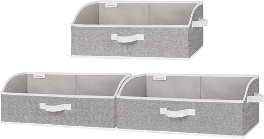 StorageWorks Closet Storage Bins Trapezoid, Gray, Large, 3-Pack