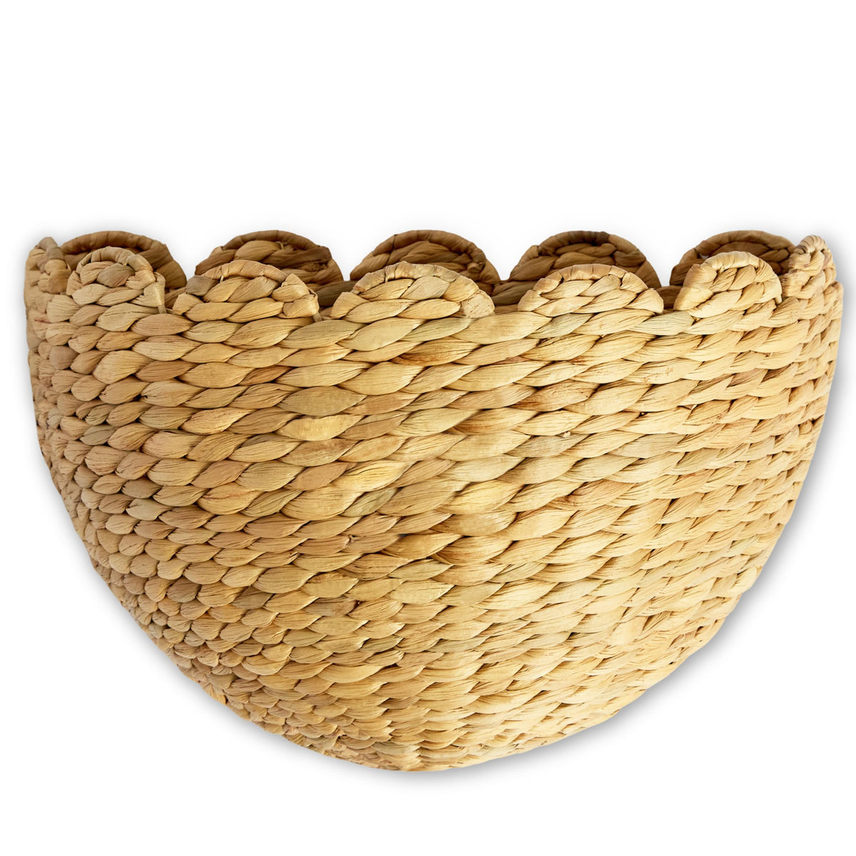 BEBE BASK Scalloped Wicker Wall Basket - The Original - 16 x 10 x 7 In